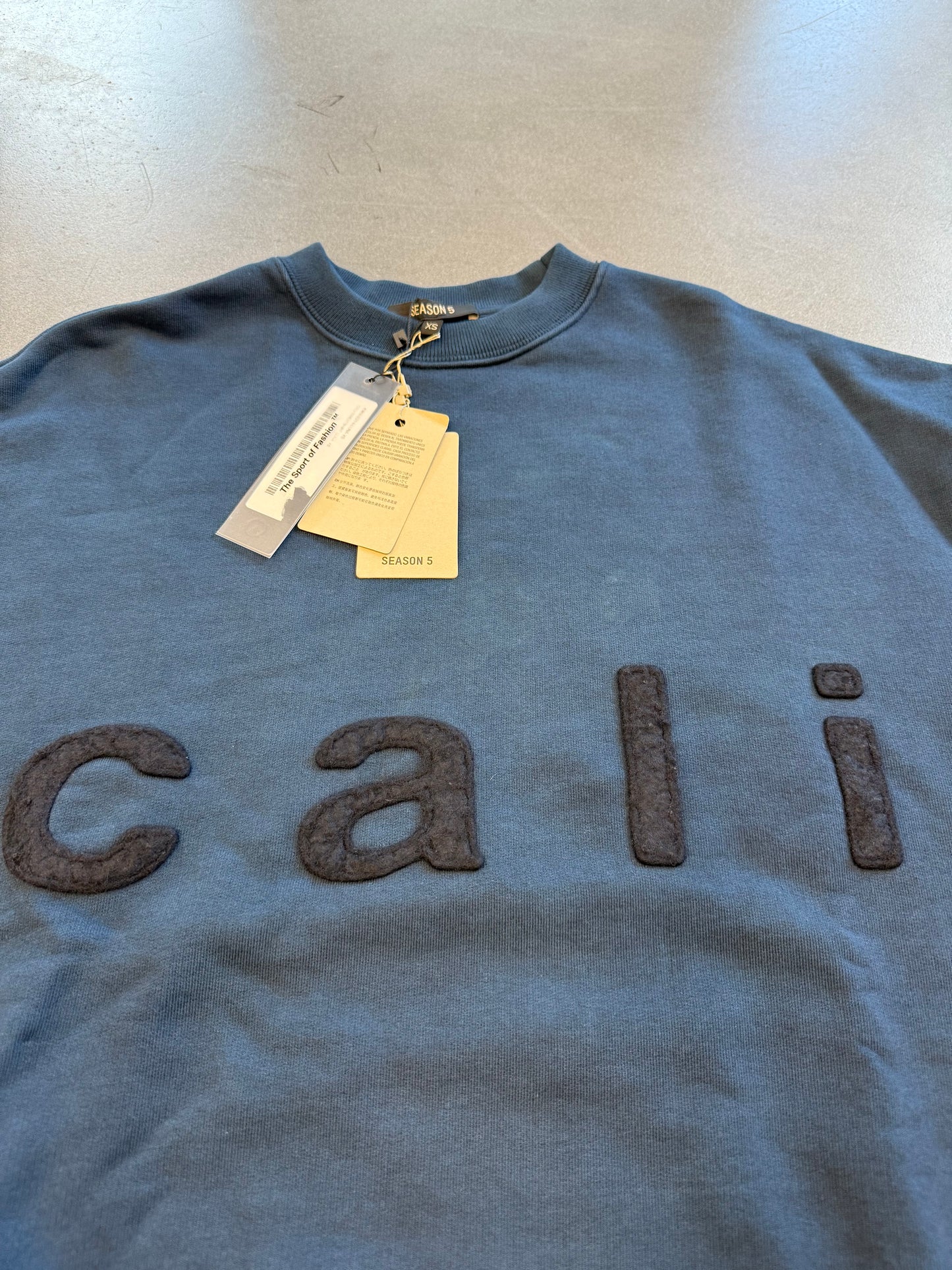 YEEZY SEASON 5 CALI CREWNECK - NAVY (XS) (NWT)