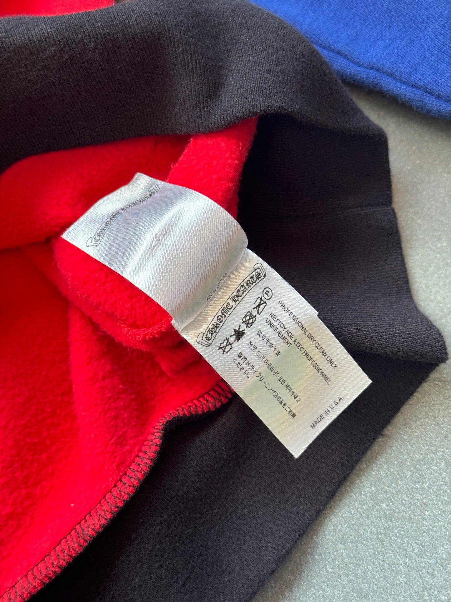 CHROME HEARTS MATTY BOY COLOR-BLOCK CHOMPER HOODIE (XS)