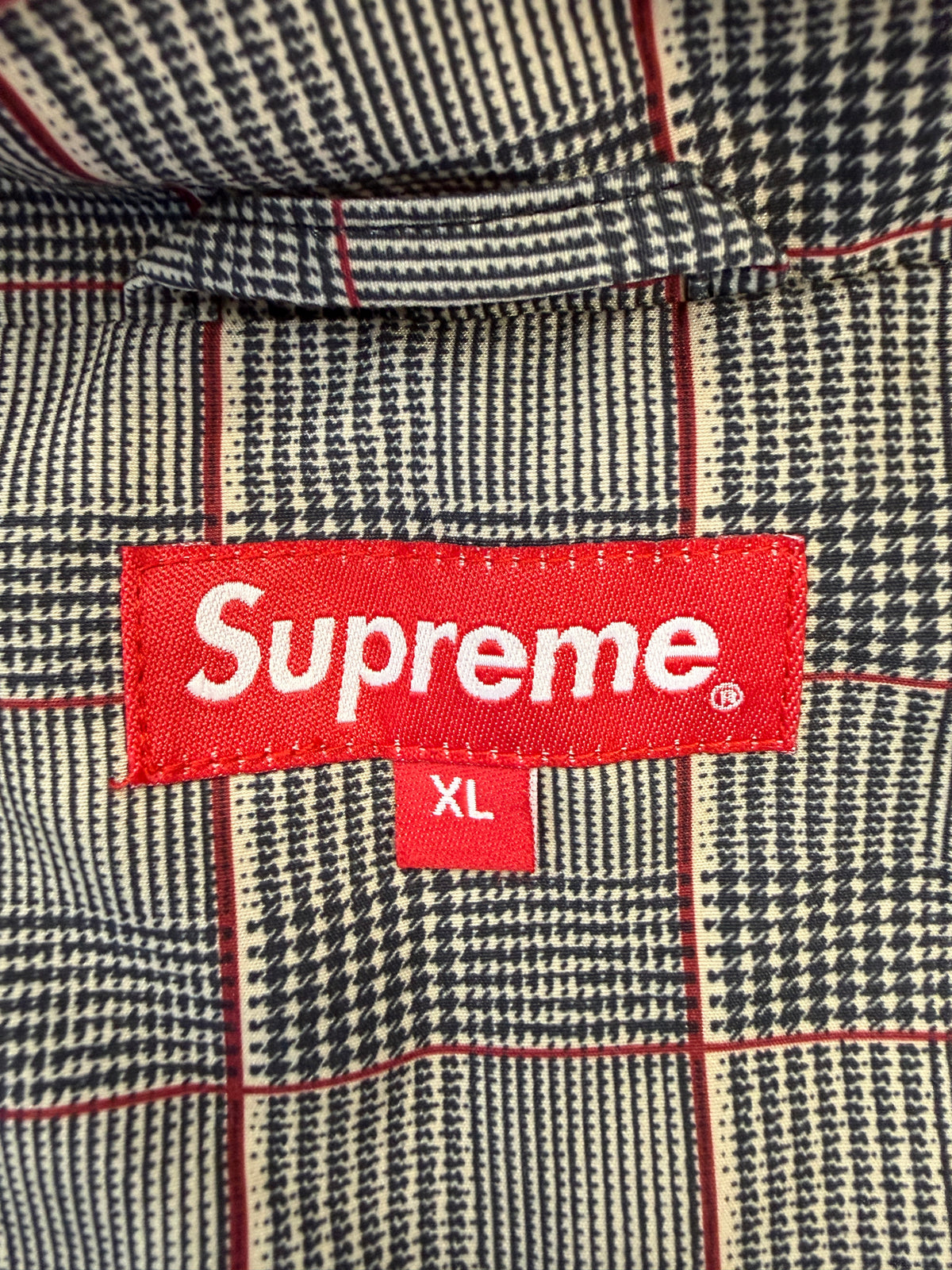 SS20 SUPREME TRACK HALF ZIP PULLOVER - GLEN PLAID