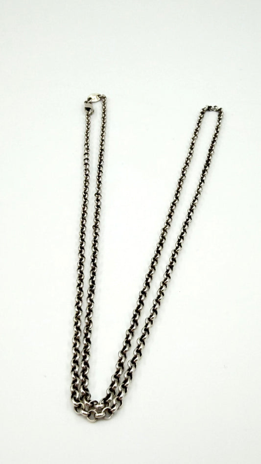 CHROME HEARTS SILVER ROLL CHAIN NECKLACE - 24"