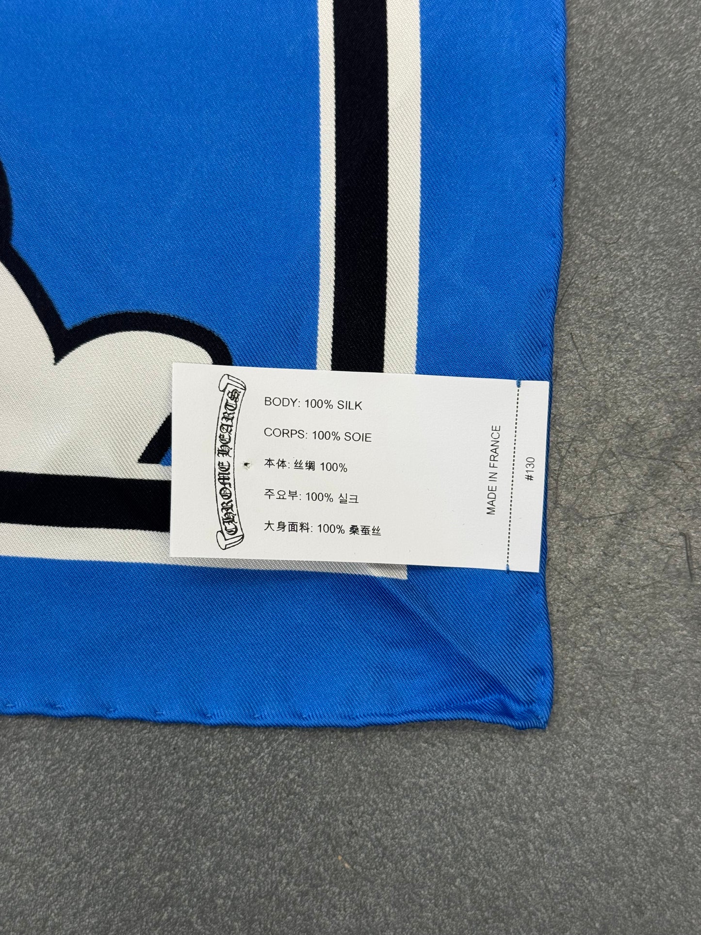 CHROME HEARTS CEMETERY SILK SCARF - BLUE