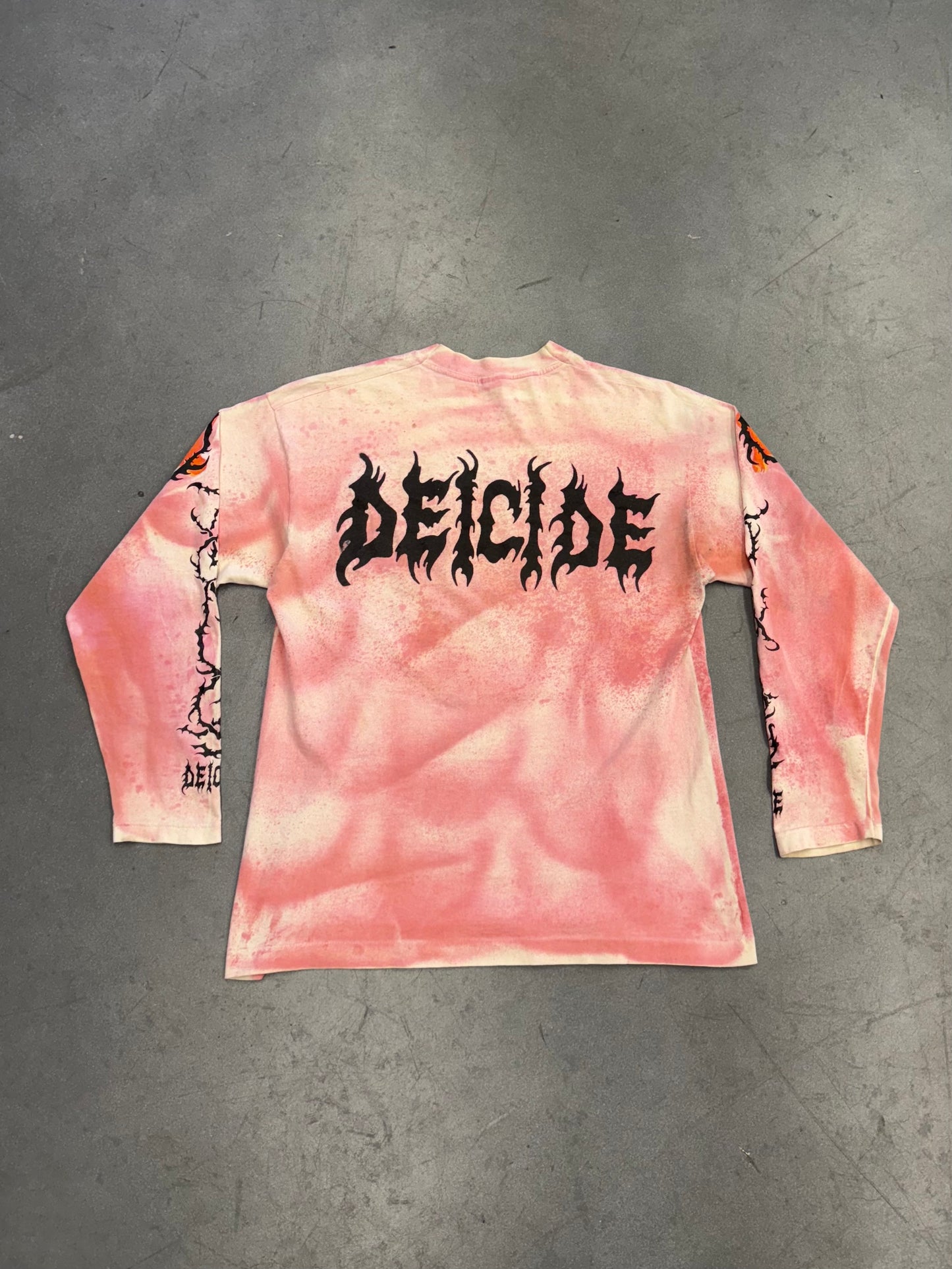 90S DEICIDE BOOTLEG FLAMING AOP LS TEE (SCREEN STARS TAG)