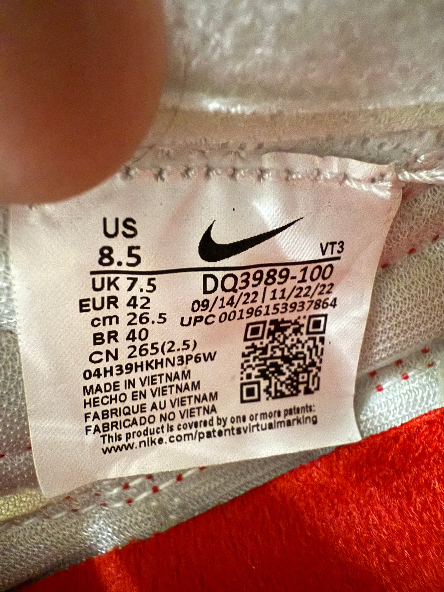 SS23 SIZE 8.5 NIKE AIR MAX 1 '86 OG BIG BUBBLE - SPORT RED