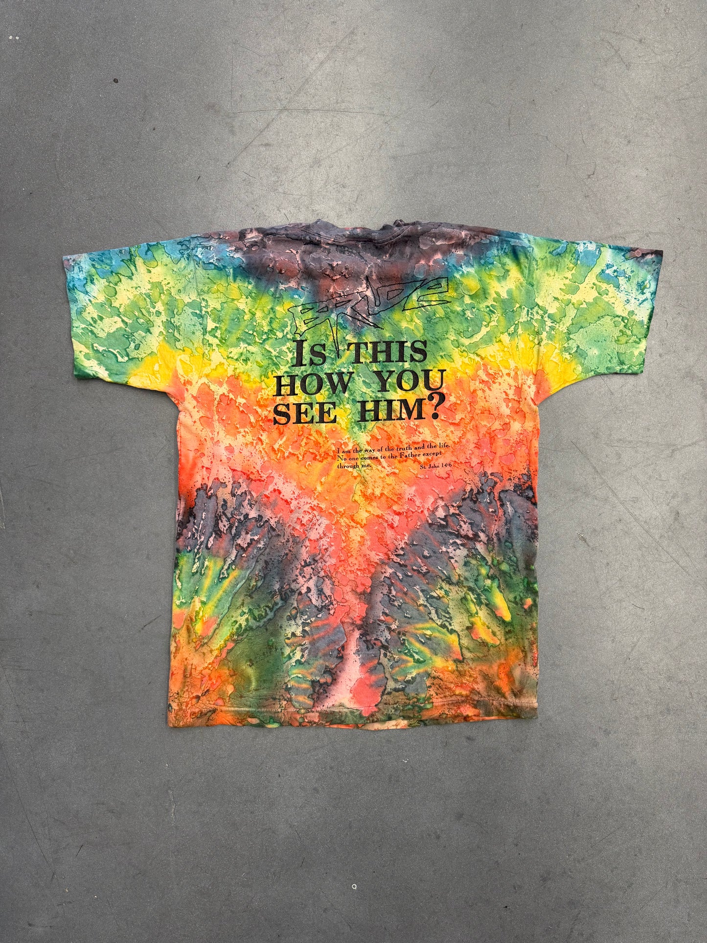 90S "PSYCHEDELIC SUPER JESUS" TIE-DYE TEE (TSF TAG)