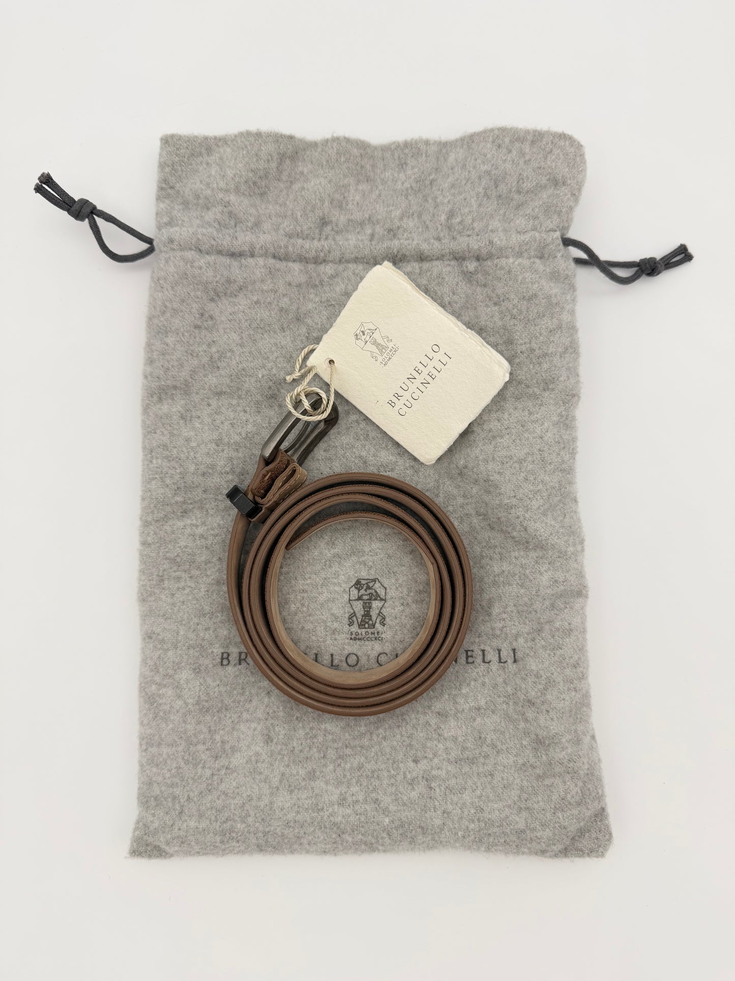 BRUNELLO CUCINELLI 1/2 IN LEATHER BELT