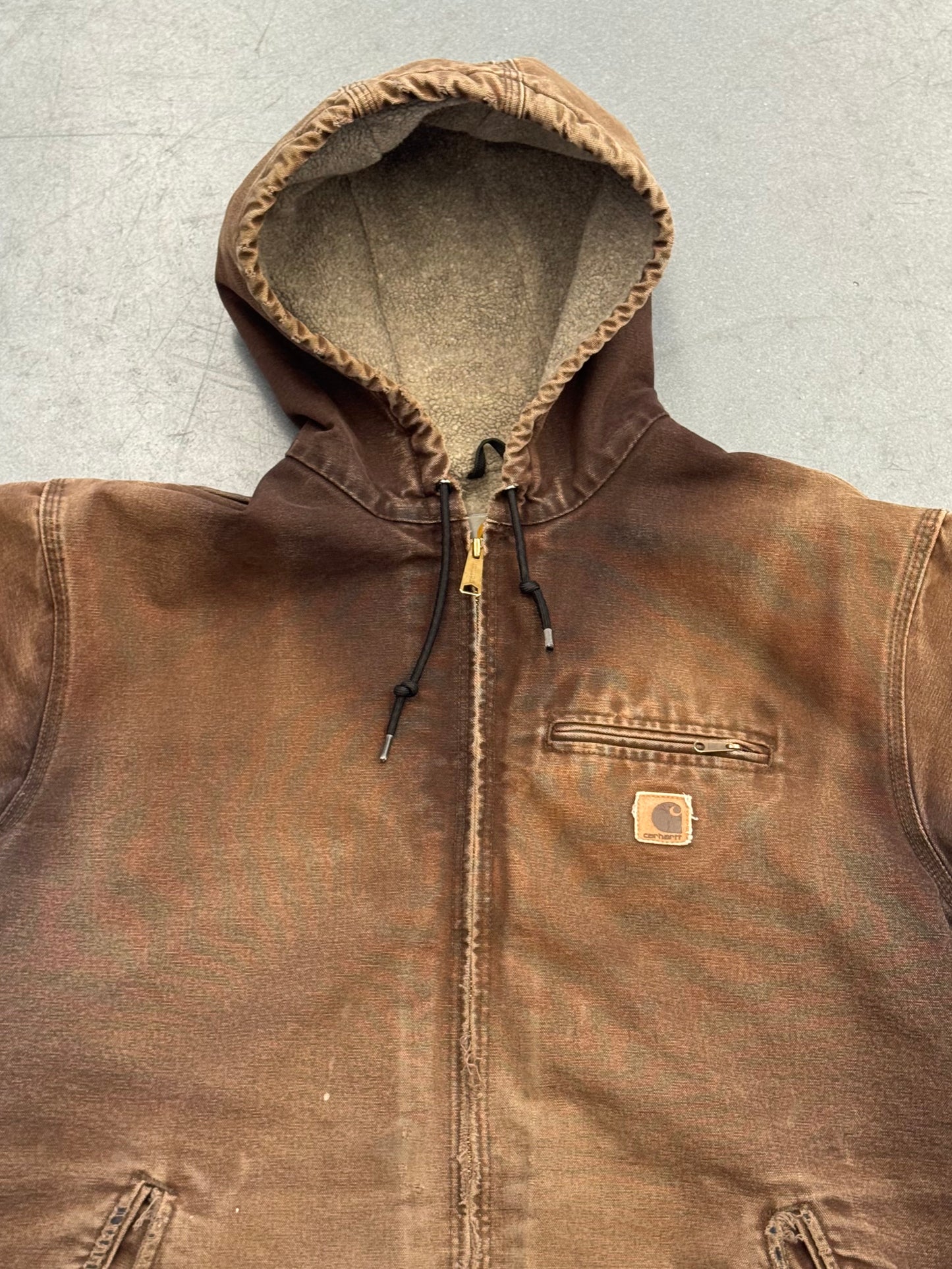 00S CARHARTT SHERPA-LINED ZIP-UP WORK JACKET (J141DKB)