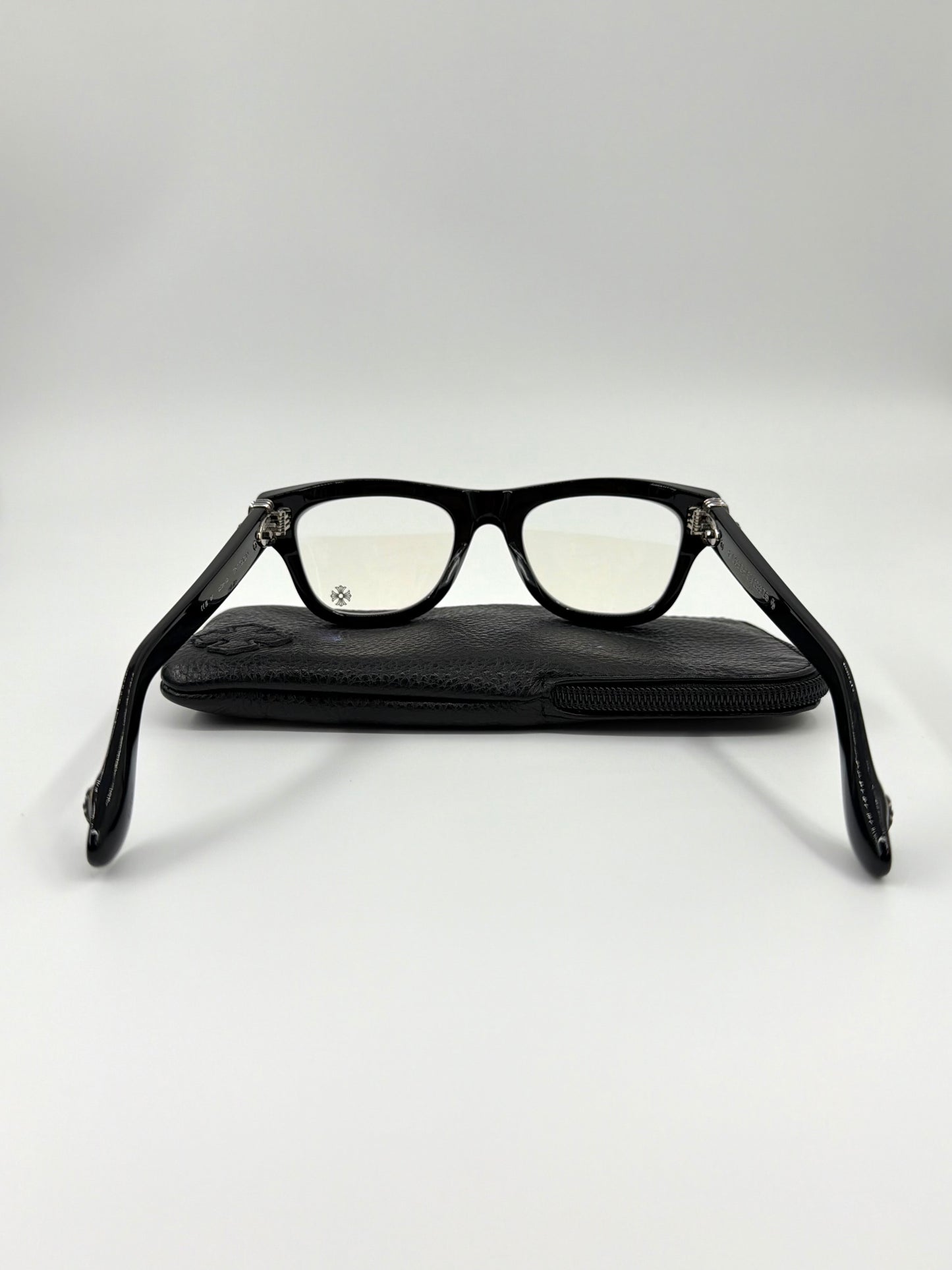 CHROME HEARTS TRITITSAGAIN GLASSES - BLACK/SILVER (WITH CASE)