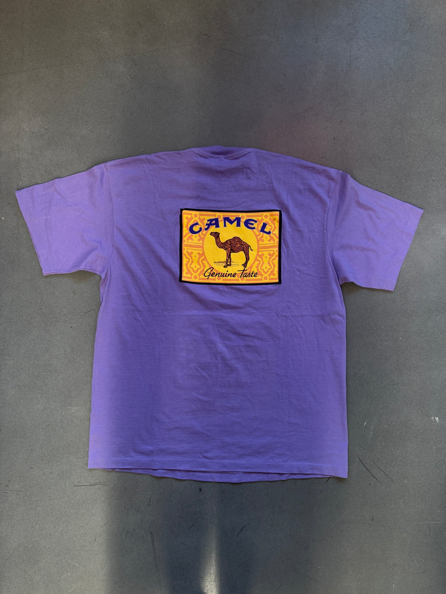 1995 CAMEL GENUINE TASTE PURPLE POCKET TAG (AMERICAN BORN TAG)