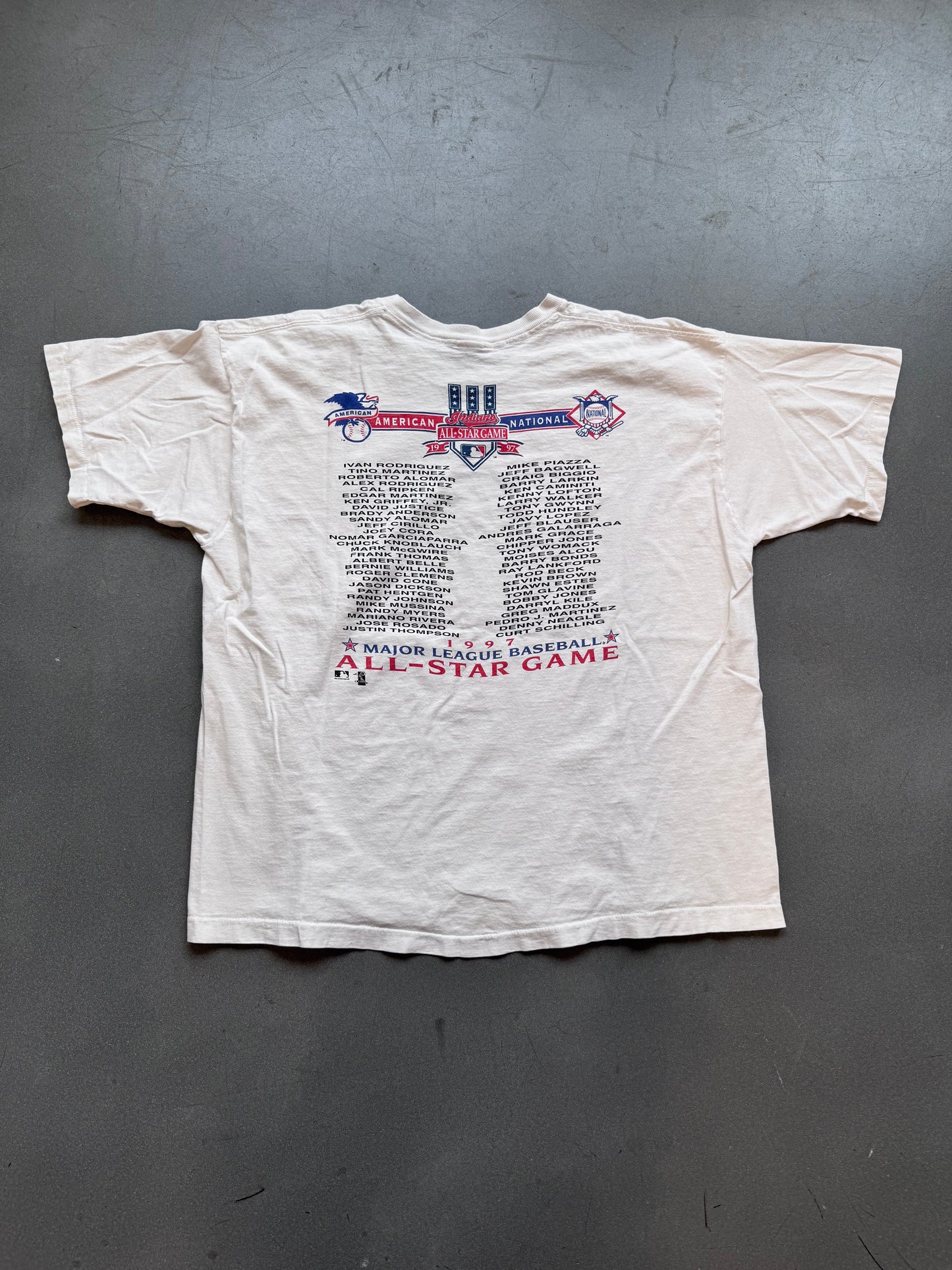 1997 MLB ALL STAR GAME CARICATURE PRO PLAYER TEE (PULLED TAG)