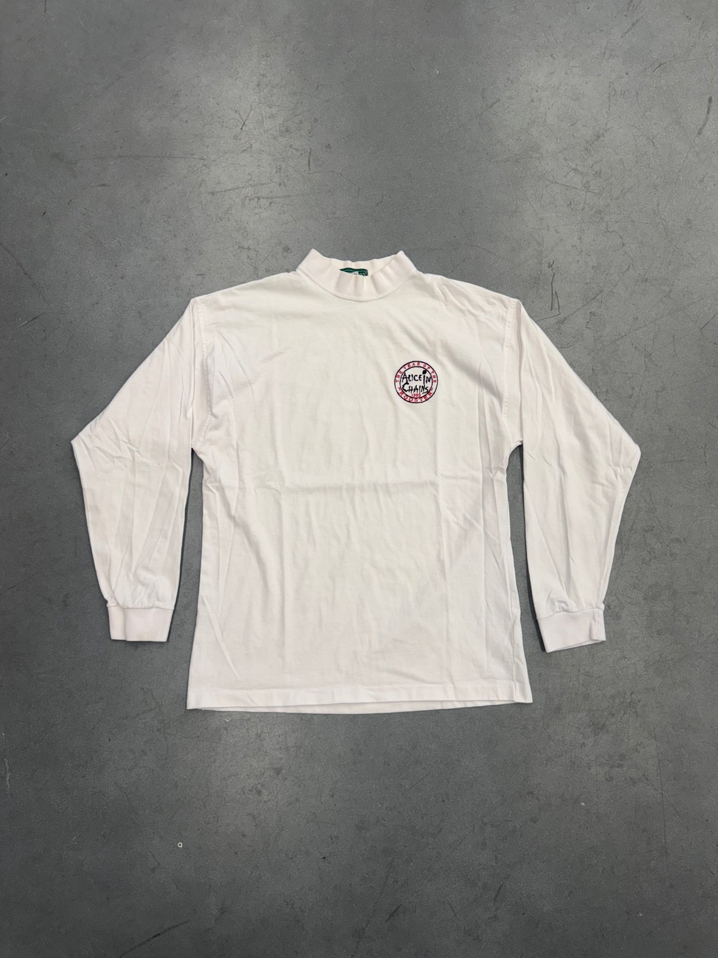1993 ALICE IN CHAINS "THE YEAR OF THE ROOSTER" EMBROIDERED LS MOCK NECK TEE