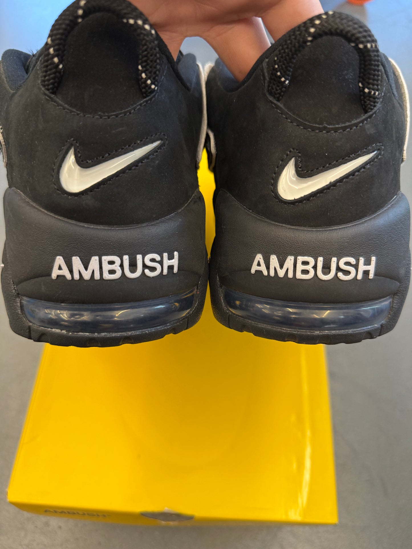 SIZE 13 NIKE AIR MAX UPTEMPO LOW AMBUSH BLACK (PRE-OWNED WITH BOX)
