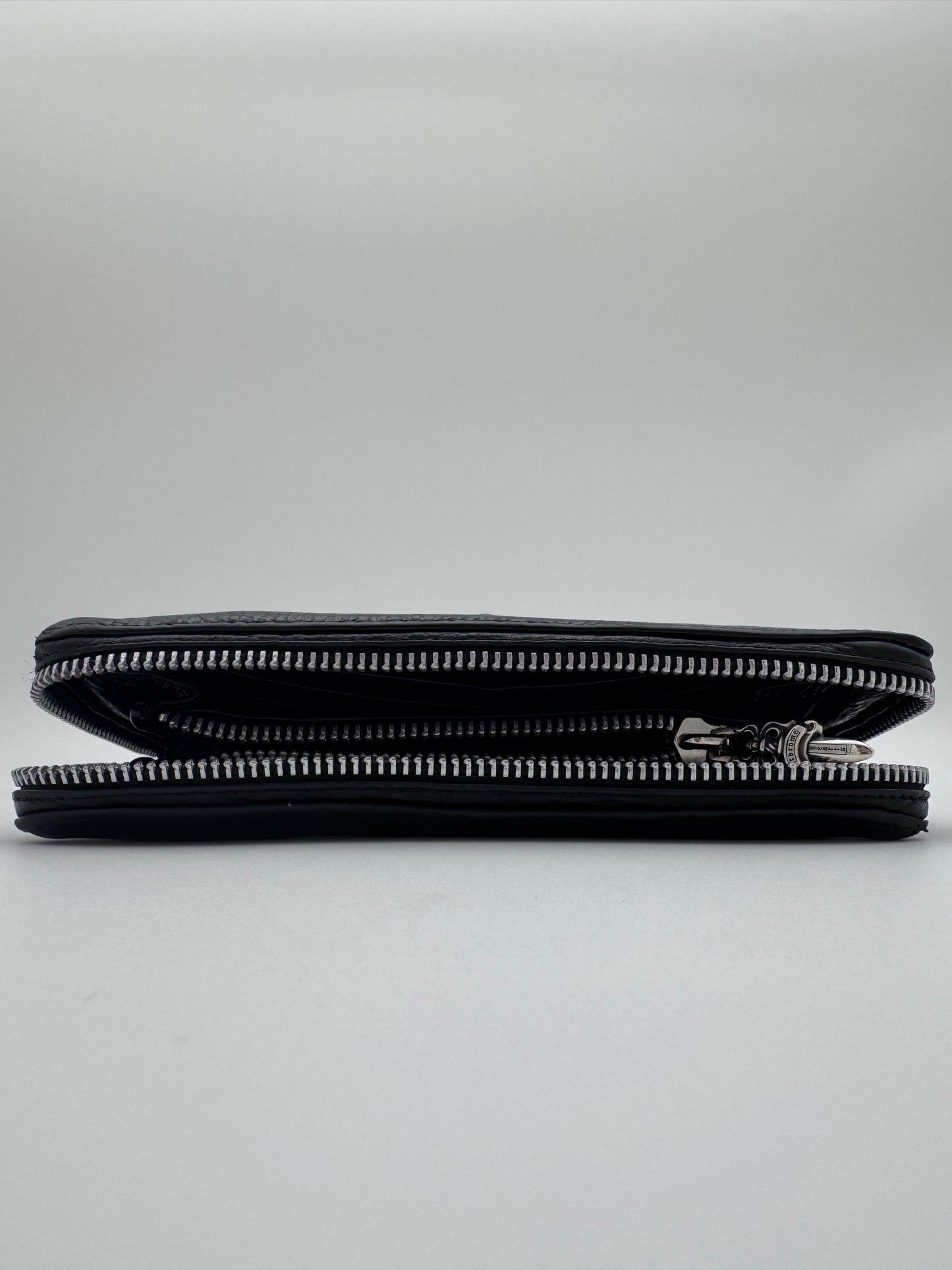 CHROME HEARTS FLEUR PATCH LEATHER LONG WALLET