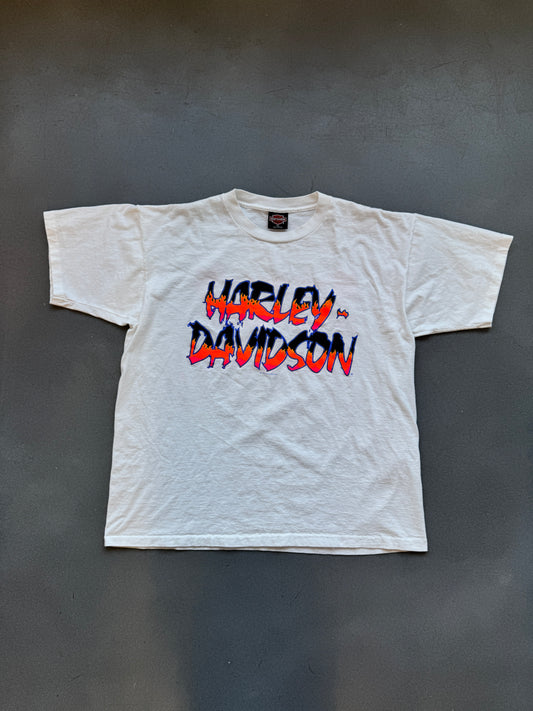 1994 HARLEY-DAVIDSON FLAMING SPELLOUT LOGO DAYTONA BEACH, FLORIDA TEE
