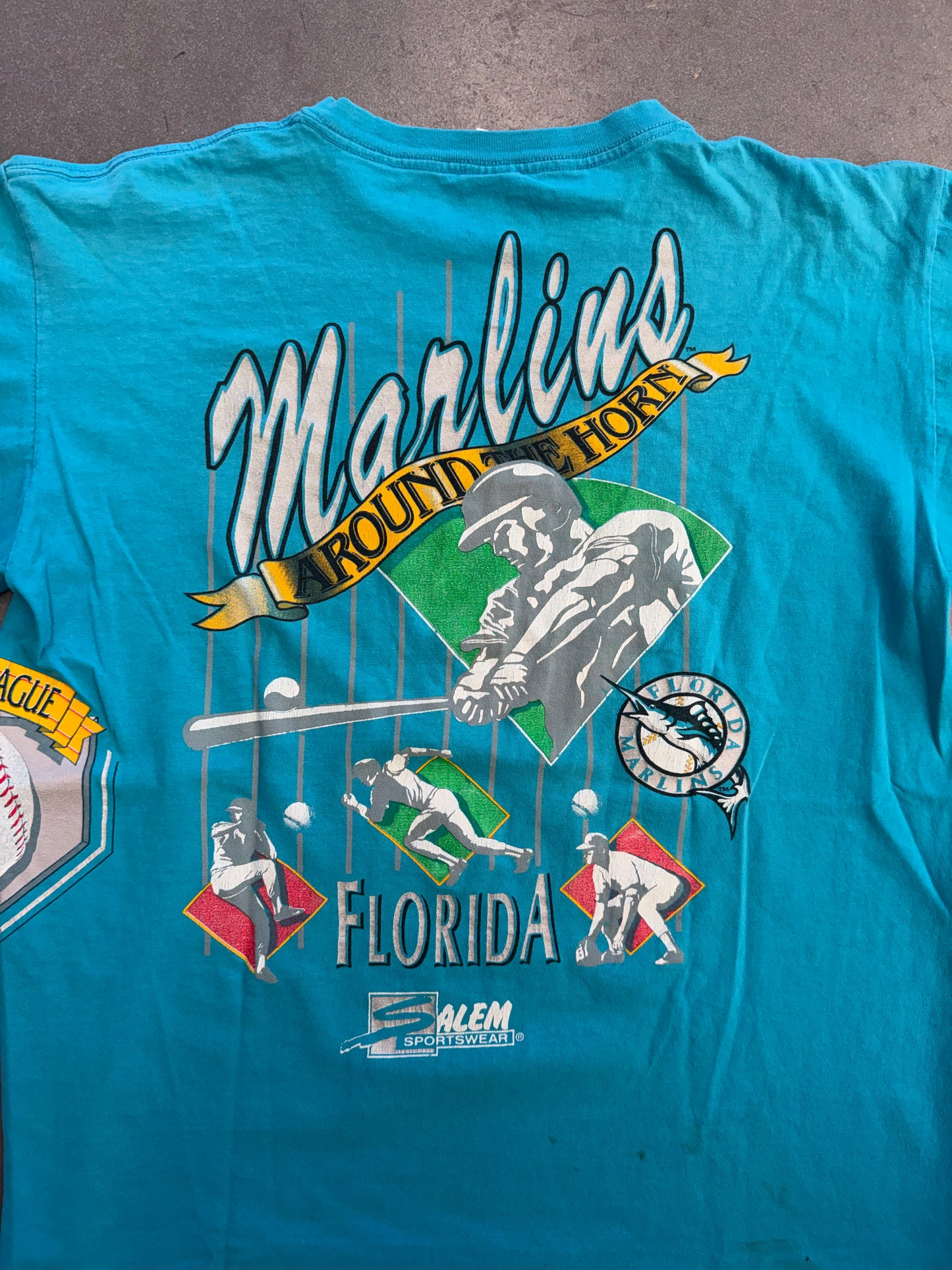 1992 FLORIDA MARLINS SALEM SPORTSWEAR WRAP AROUND TEE (SALEM TAG)