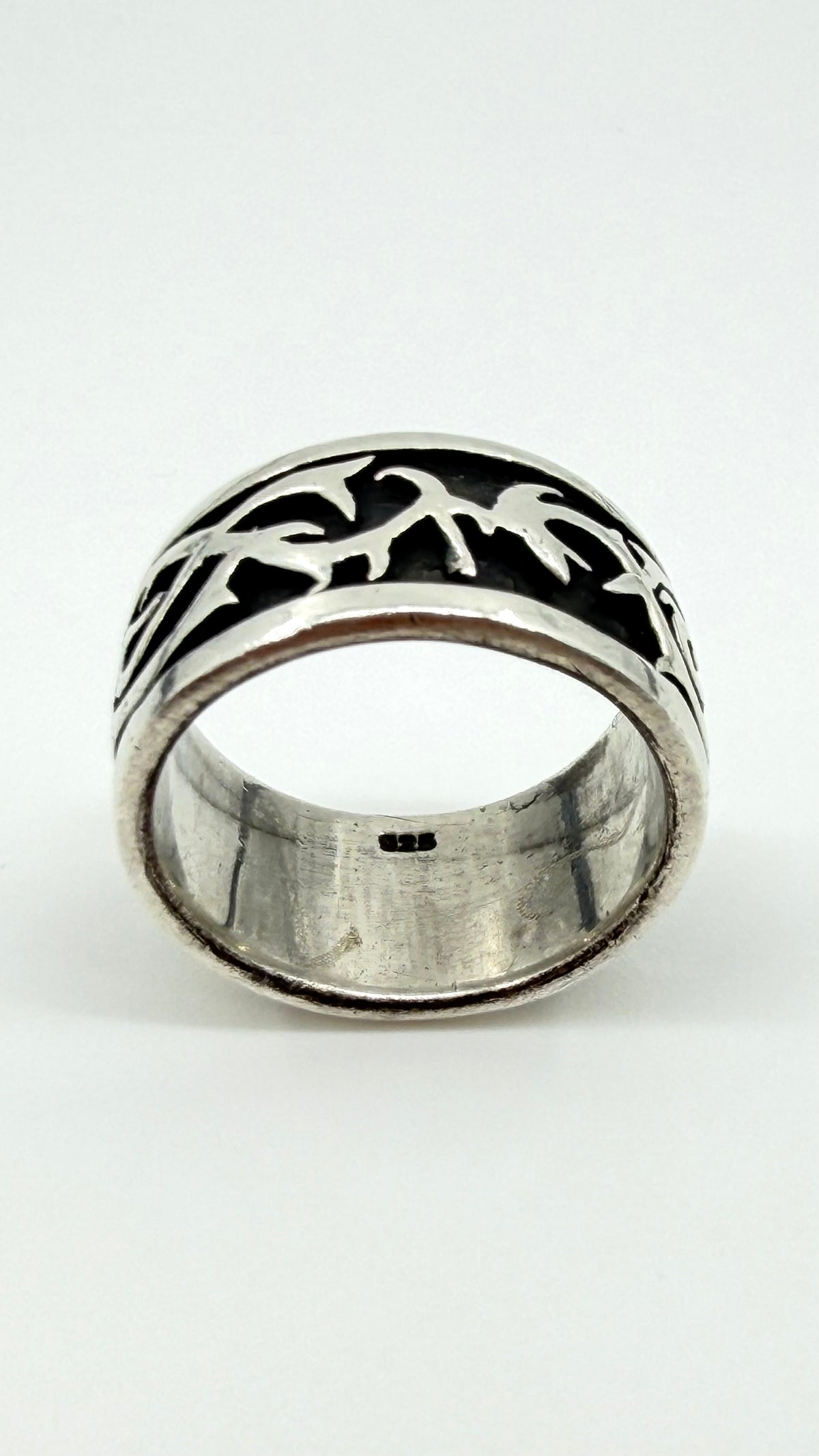 VINTAGE WRAP-AROUND THORN SILVER BAND RING