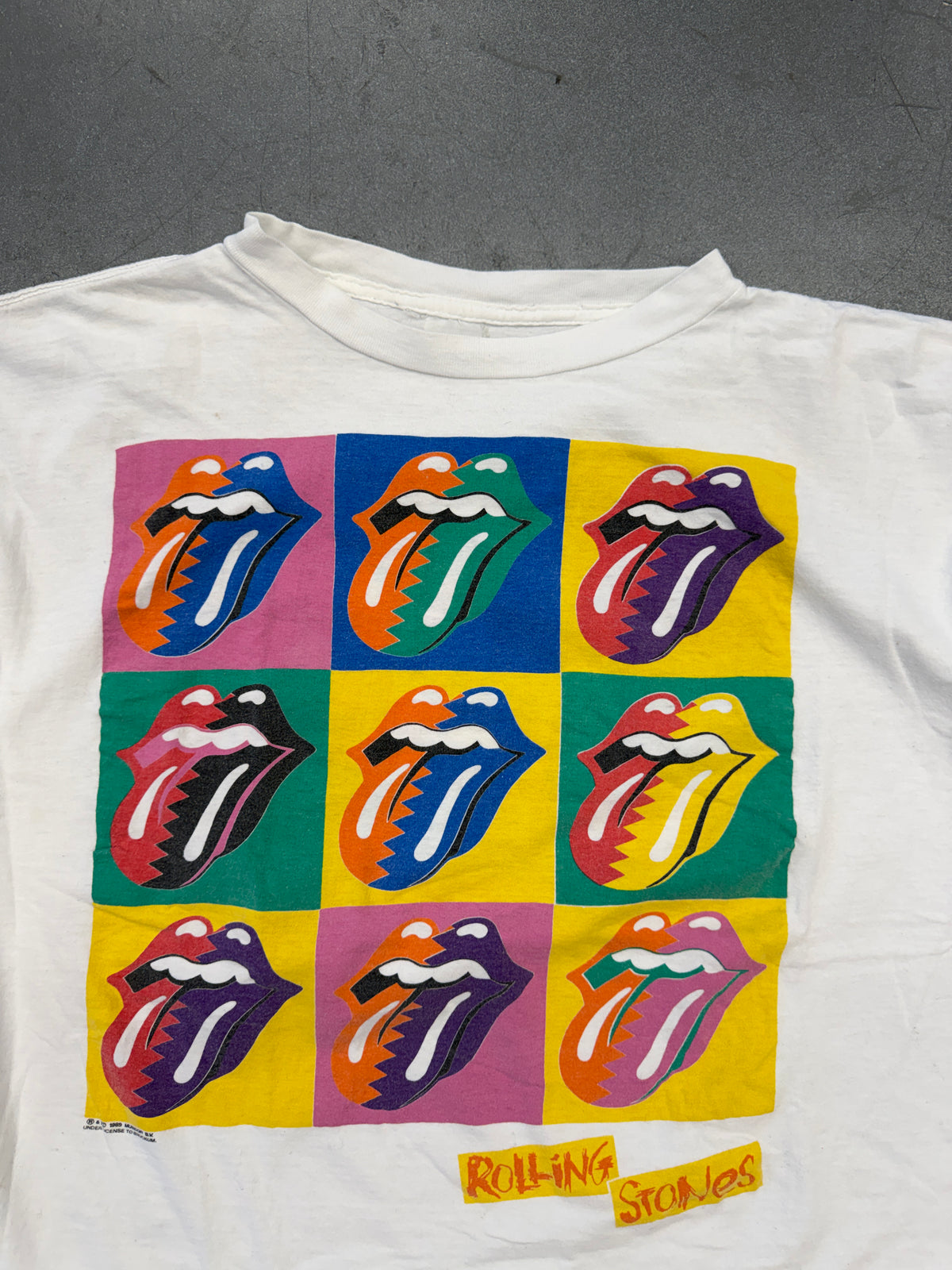 1989 ROLLING STONES URBAN JUNGLE EUROPE 1990 TOUR ANDY WARHOL INSPIRED TEE (PULLED TAG)