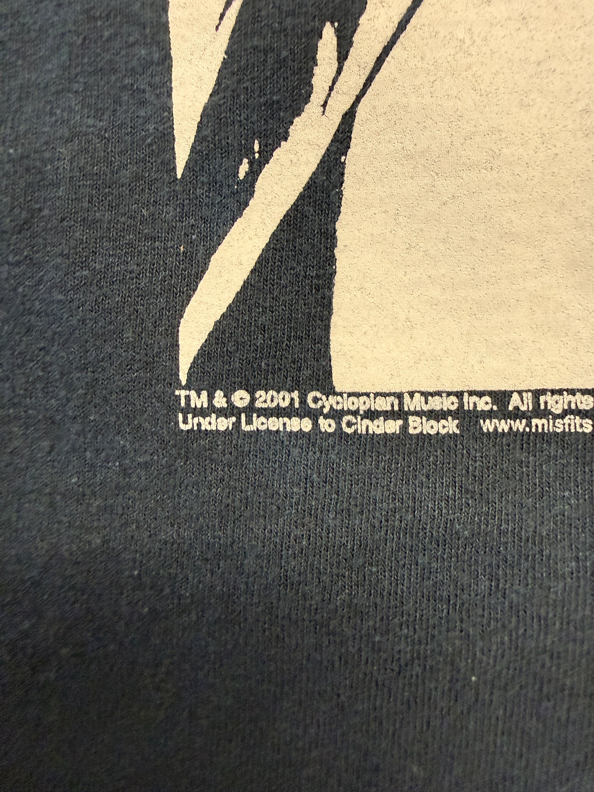 2001 MISFITS DIE DIE MY DARLING TEE (CINDER BLOCK TAG)