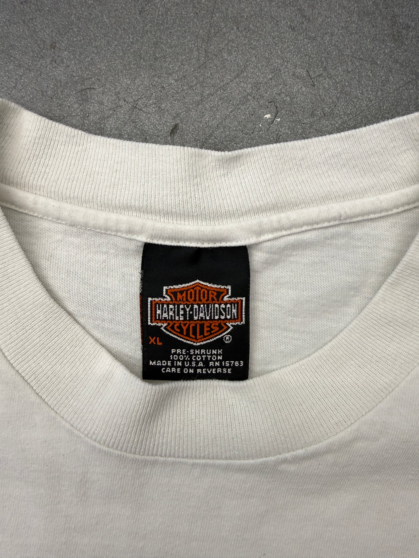 1998 HARLEY-DAVIDSON FEEL THE HEAT DONAHUE ST. CLOUD, MN PURPLE FLAME SLEEVE LS MULLET TEE