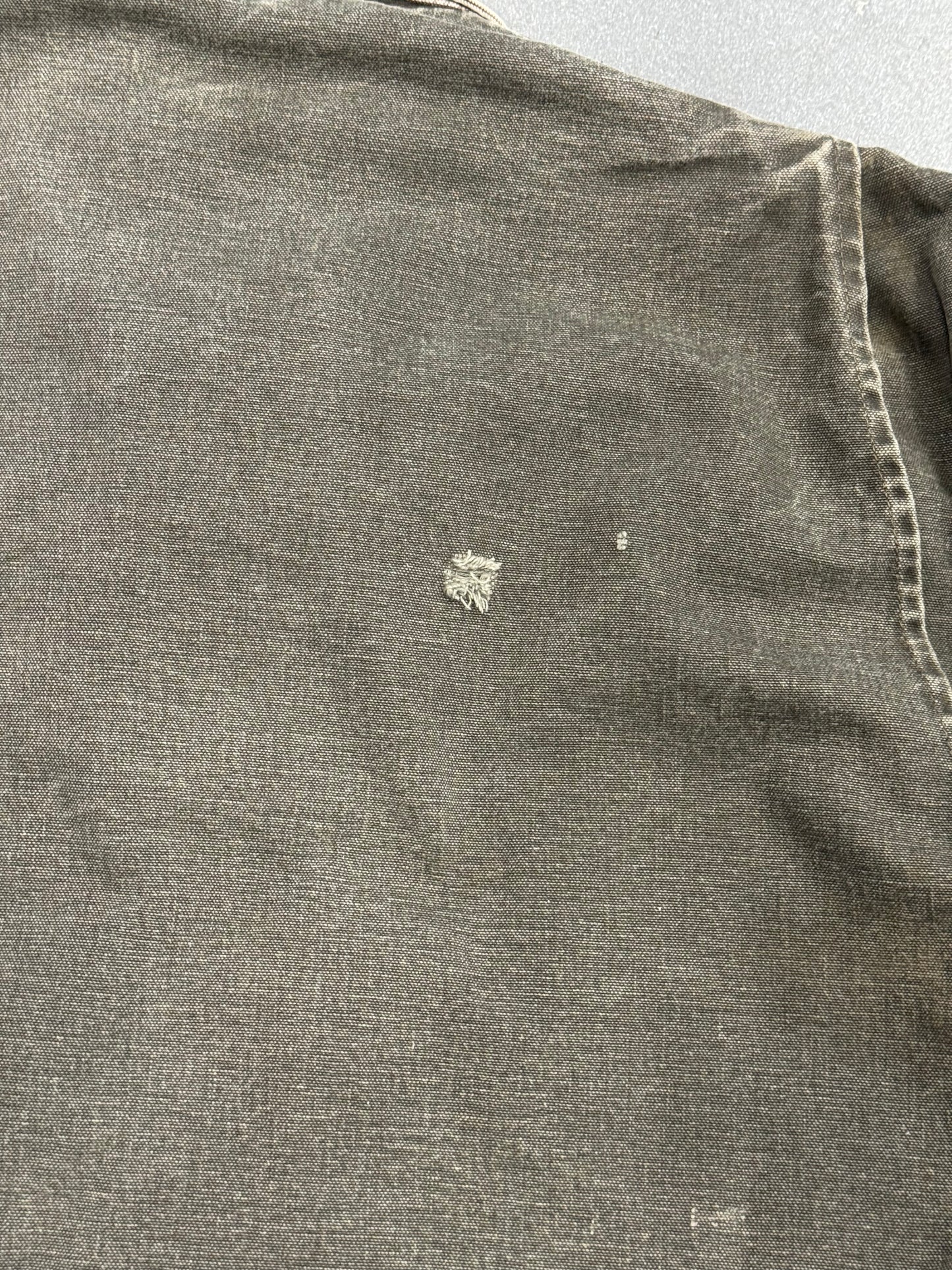 90S CARHARTT PLAID-LINED ZIP-UP CANVAS COLLARED WORK JACKET (J97MOS)