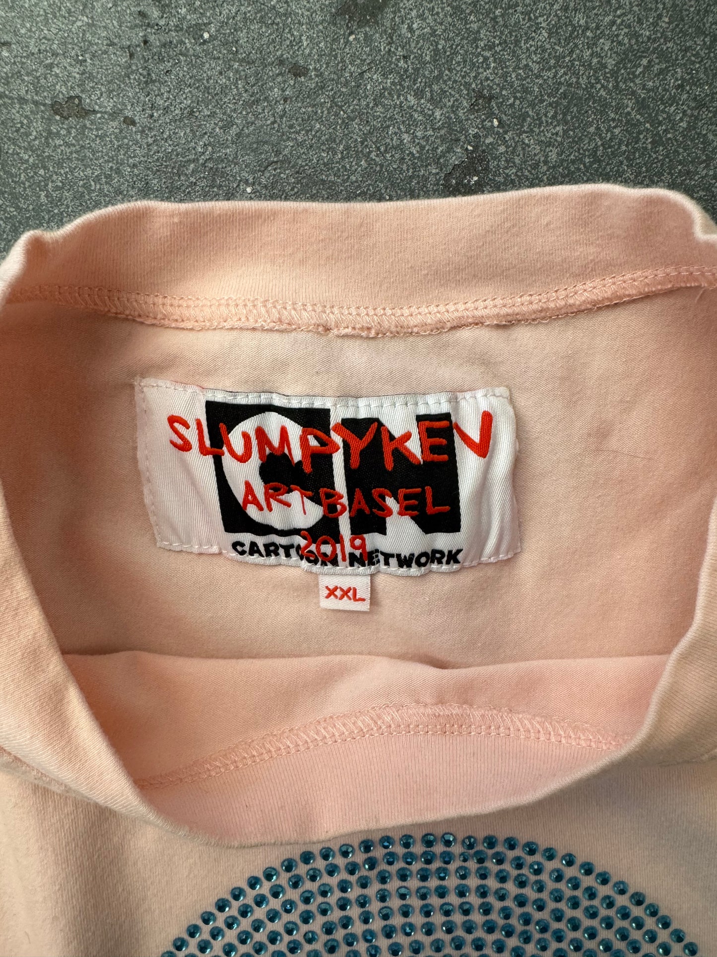 SLUMPY KEV ART BASEL 2019 CARTOON NETWORK GRIM REAPER RHINESTONE LS TEE