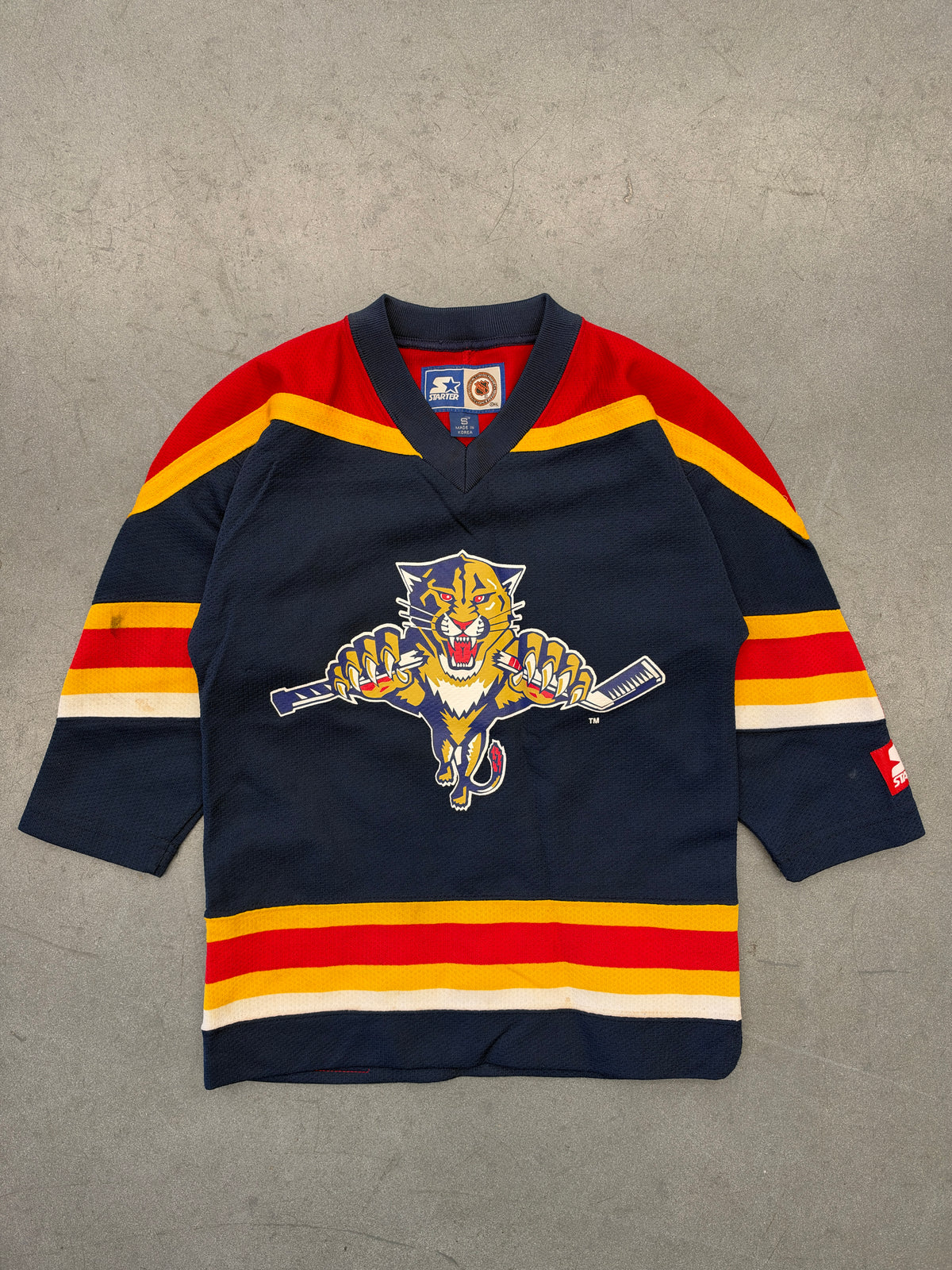 2000'S YOUTH STARTER FLORIDA PANTHERS YELLOW STRIPE JERSEY