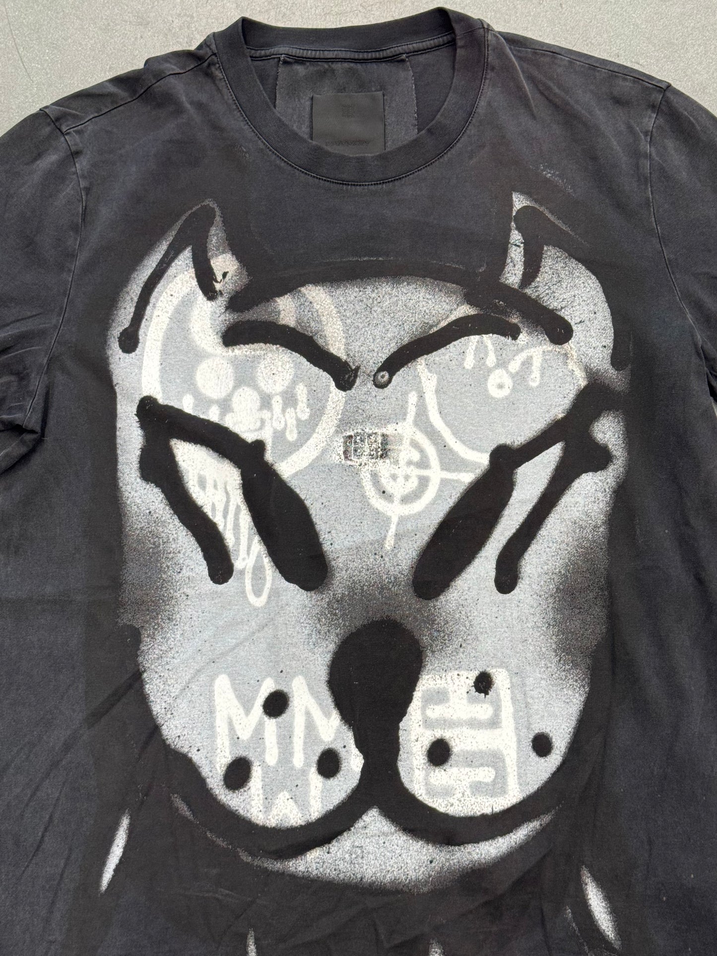 GIVENCHY CHITO DOG SPRAYPAINT TEE - BLACK