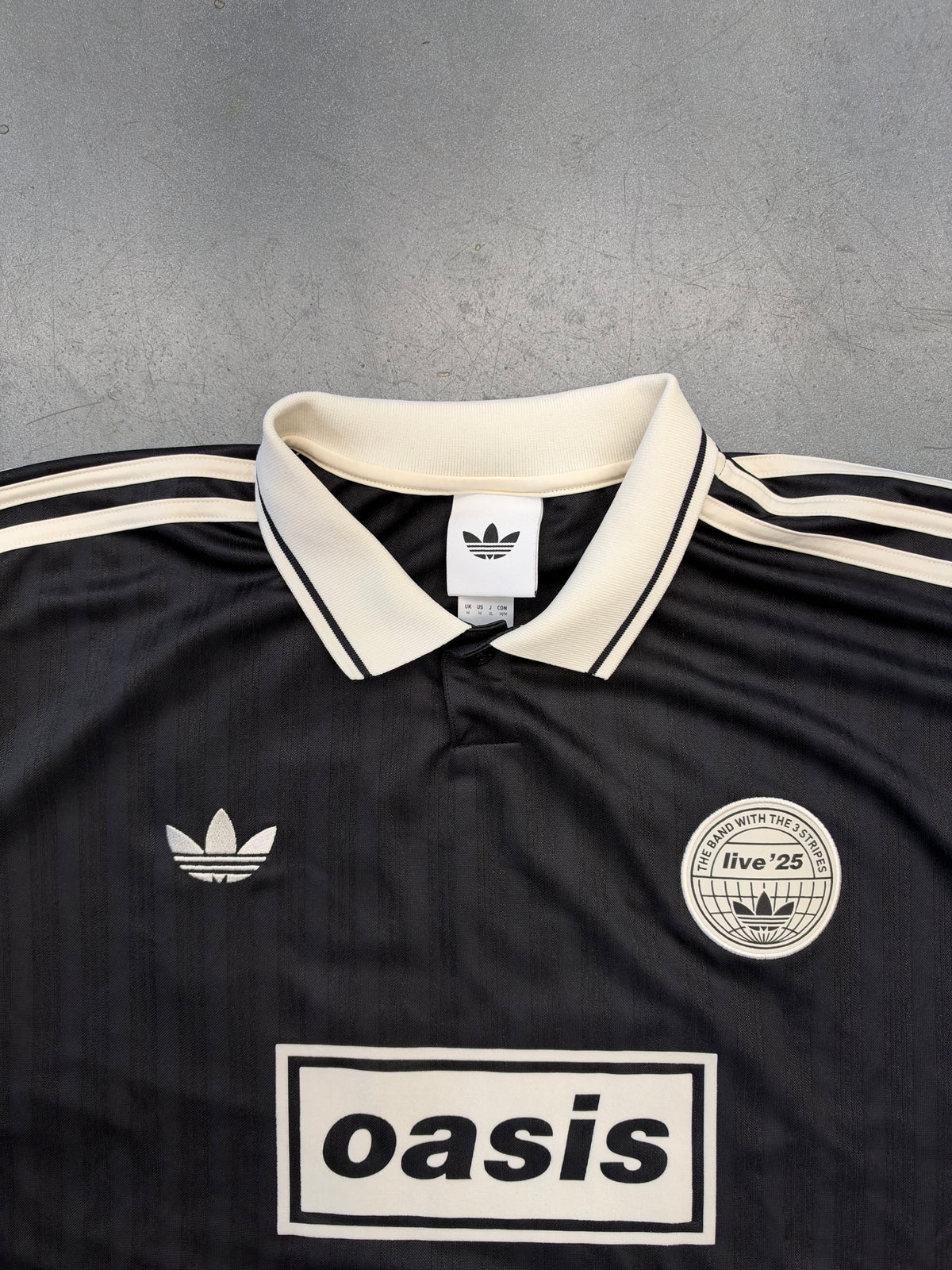 2025 ADIDAS ORIGINALS OASIS LIVE TOUR JACQUARD FOOTBALL JERSEY - BLACK