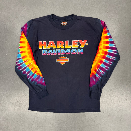 1998 HARLEY-DAVIDSON MOTORCYCLES BERGEN COUNTY TIE-DYE LONG SLEEVE TEE