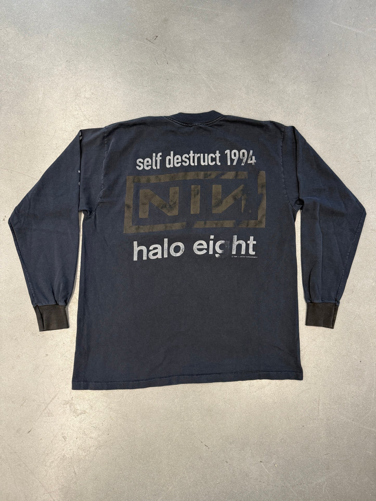1994 NINE INCH NAILS THE DOWNWARD SPIRAL SELF DESTRUCT HALO EIGHT LONG SLEEVE TEE (PULLED TAG)