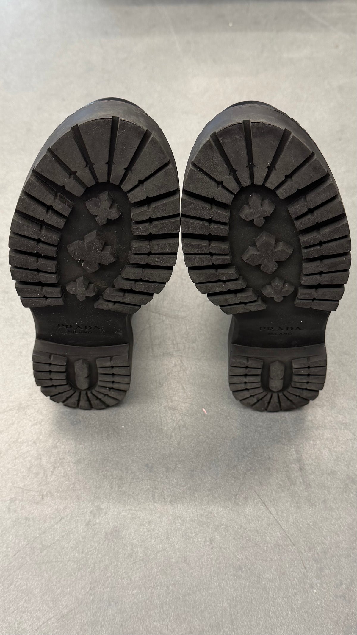 PRADA BLACK LEATHER WORK BOOTS