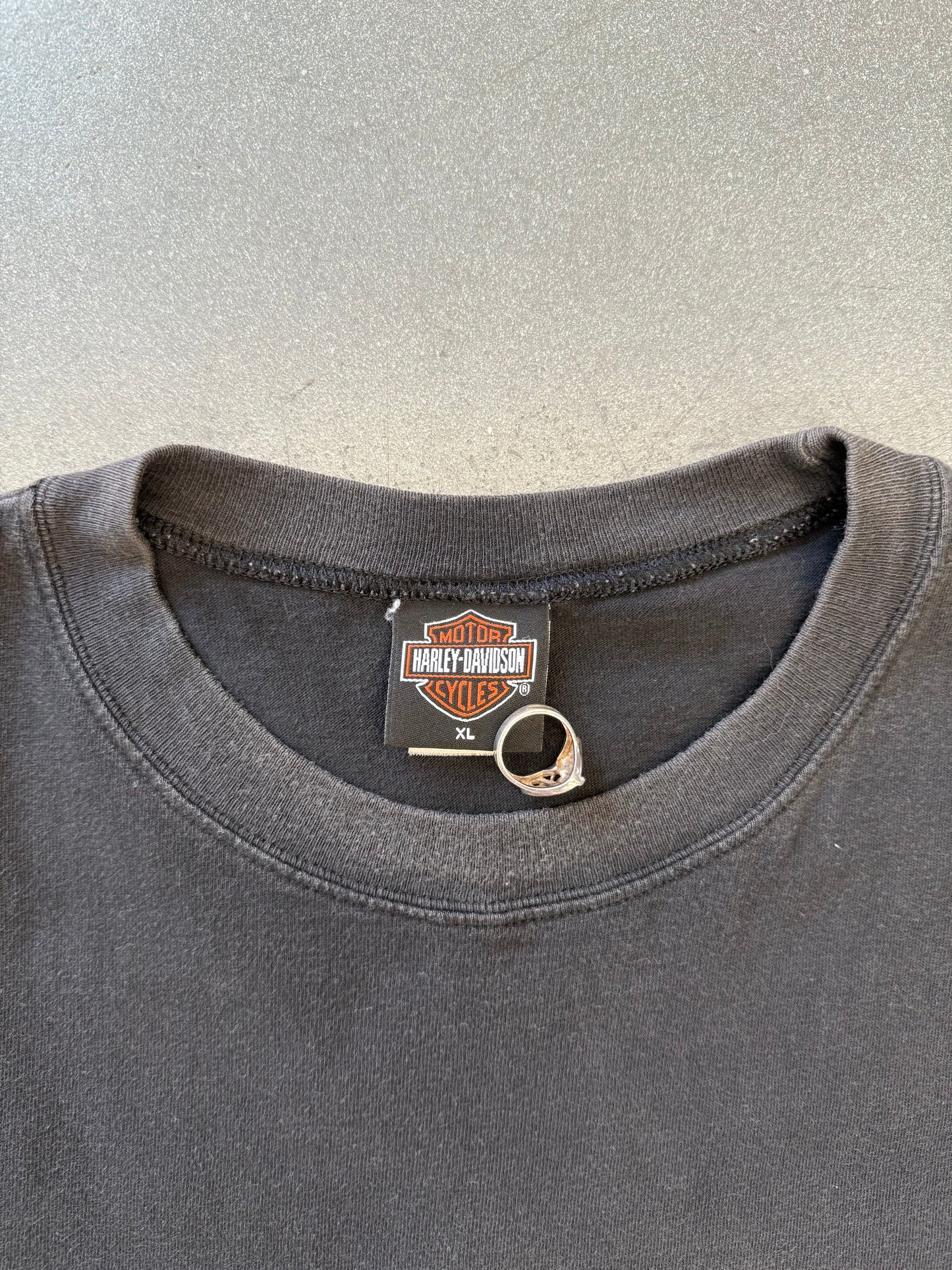 2000 HARLEY-DAVIDSON OF FT. MYERS CUT-OFF FLAME POCKET TEE (HARLEY-DAVIDSON TAG)