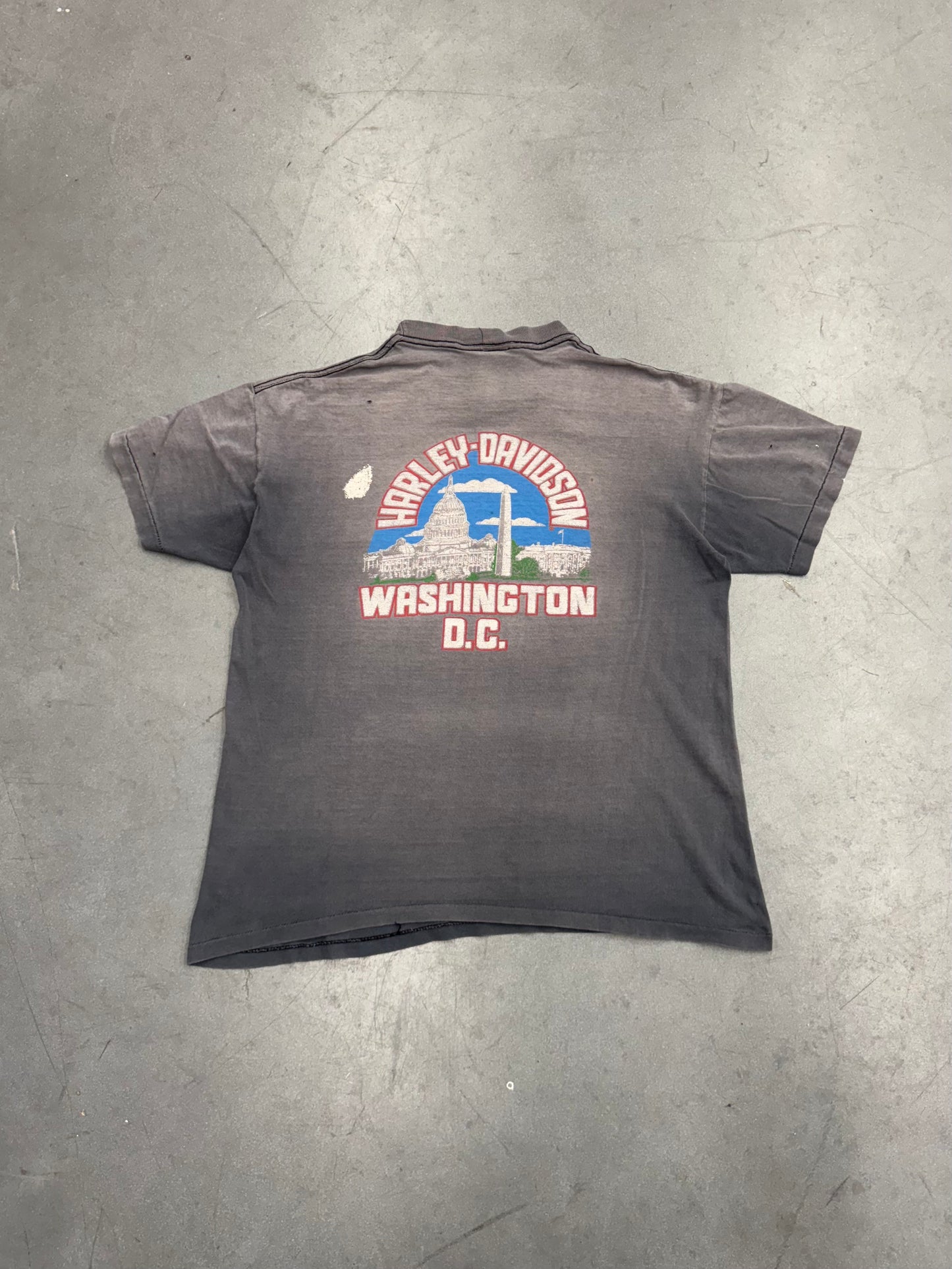 1988 HARLEY-DAVIDSON WASHINGTO D.C. " THE LAST GREAT AMERICAN" TEE (HOLOUBEK TAG)