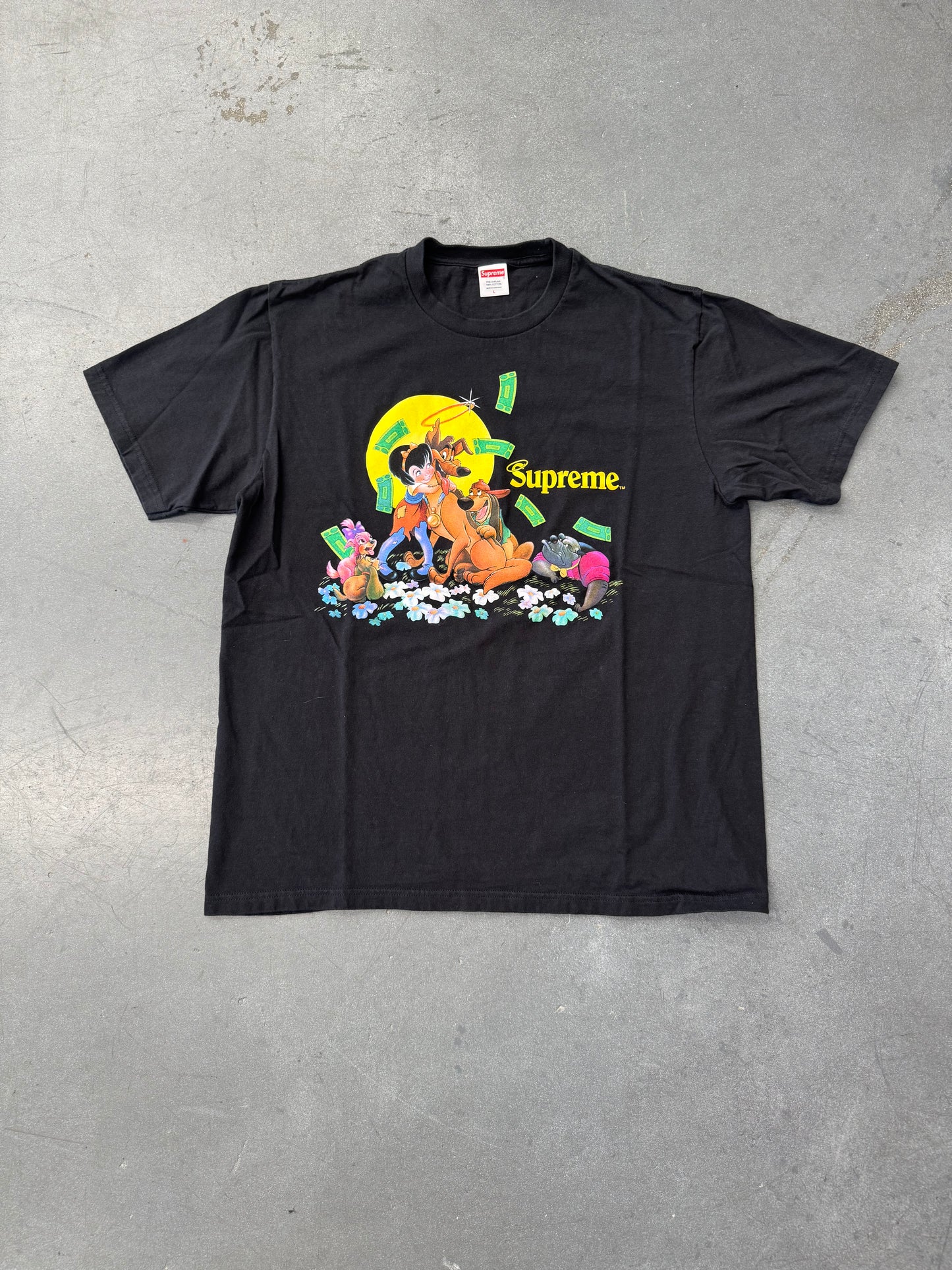 FW25 SUPREME ALL DOGS GO TO HEAVEN TEE - BLACK