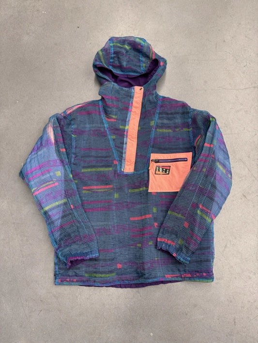 ‘90s NIKE REVERSIBLE AQUA GEAR MULTI GEAR QUARTER ZIP COLOFUL WINDBREAKER
