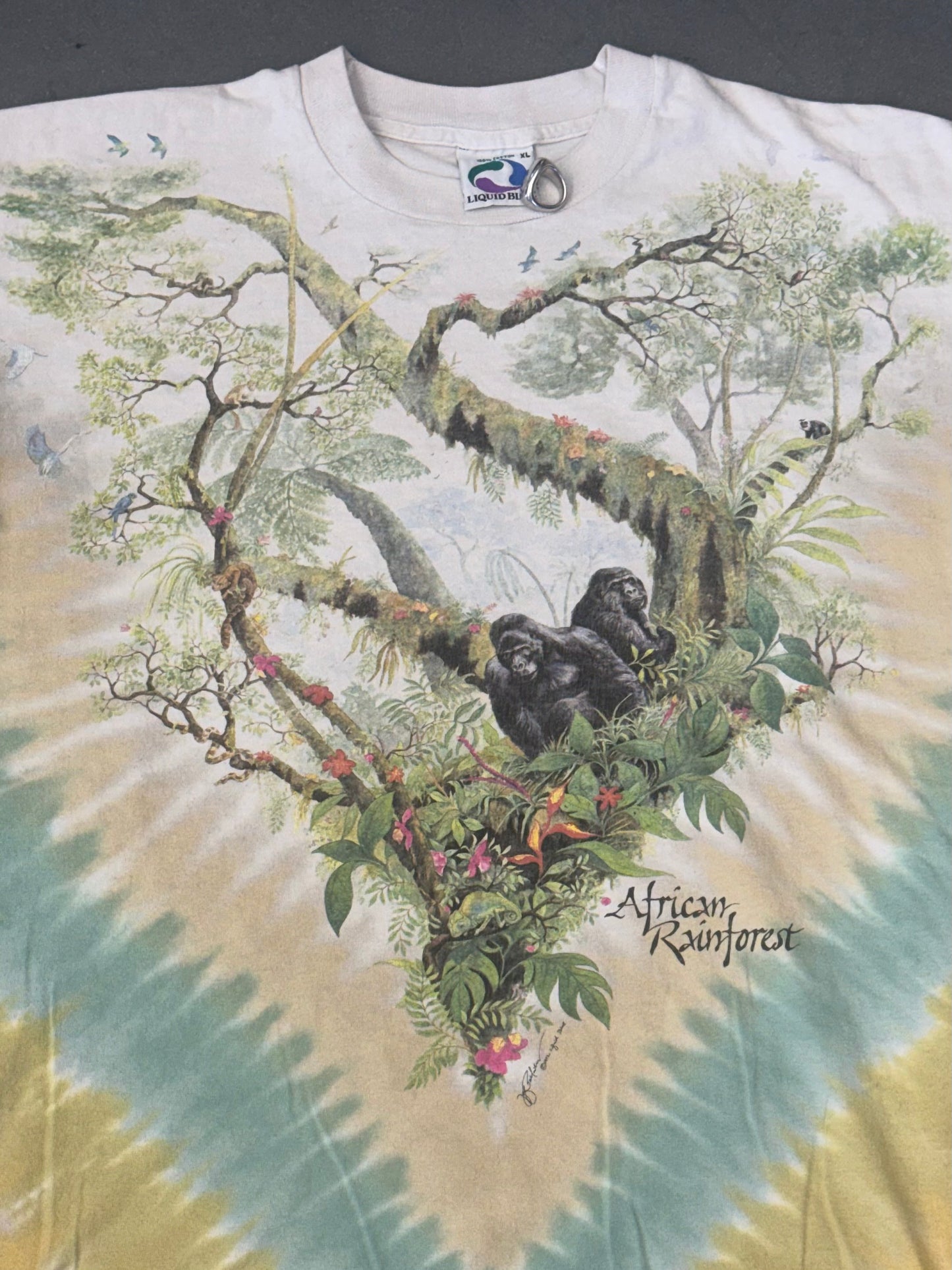 1992 AFRICAN RAINFOREST AOP TEE (LIQUID BLUE TAG)