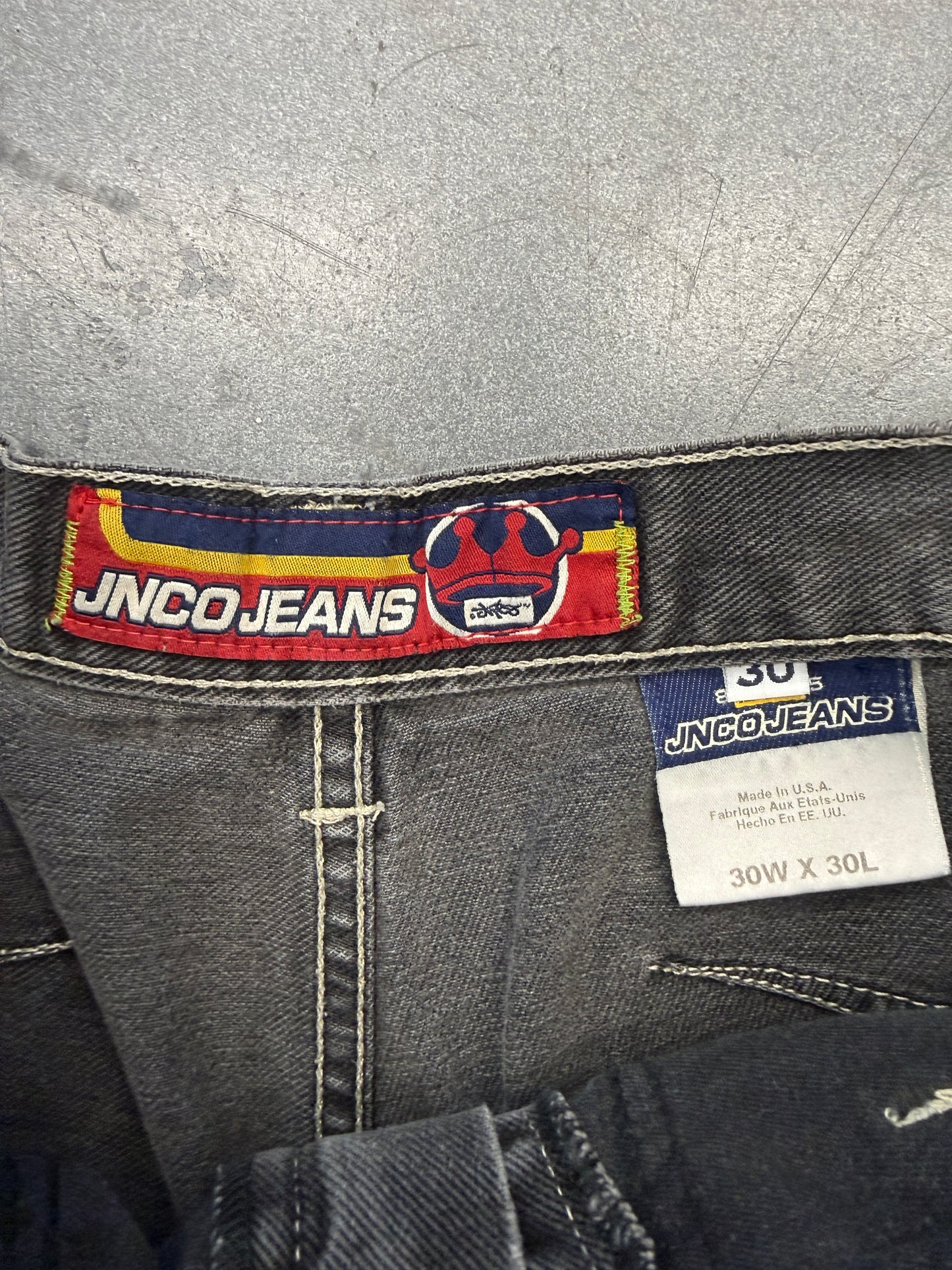 Y2K JNCO GREEN PIPELINE BLACK BAGGY DENIM FLAMING BUDDHA
