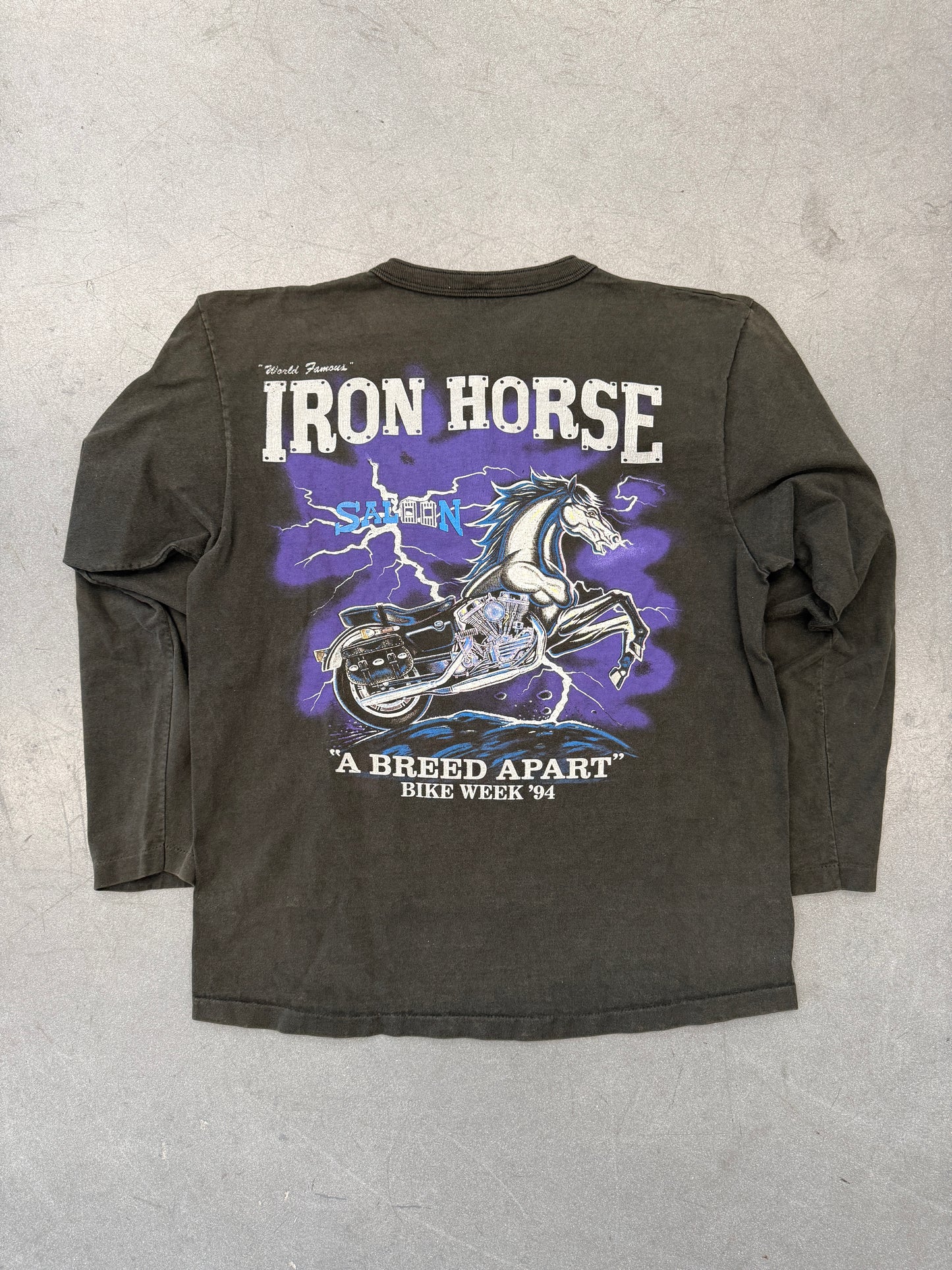 1994 IRON HORSE SALOON "A BREED APART" BIKE WEEK LS TEE (COTTON DELUXE TAG)