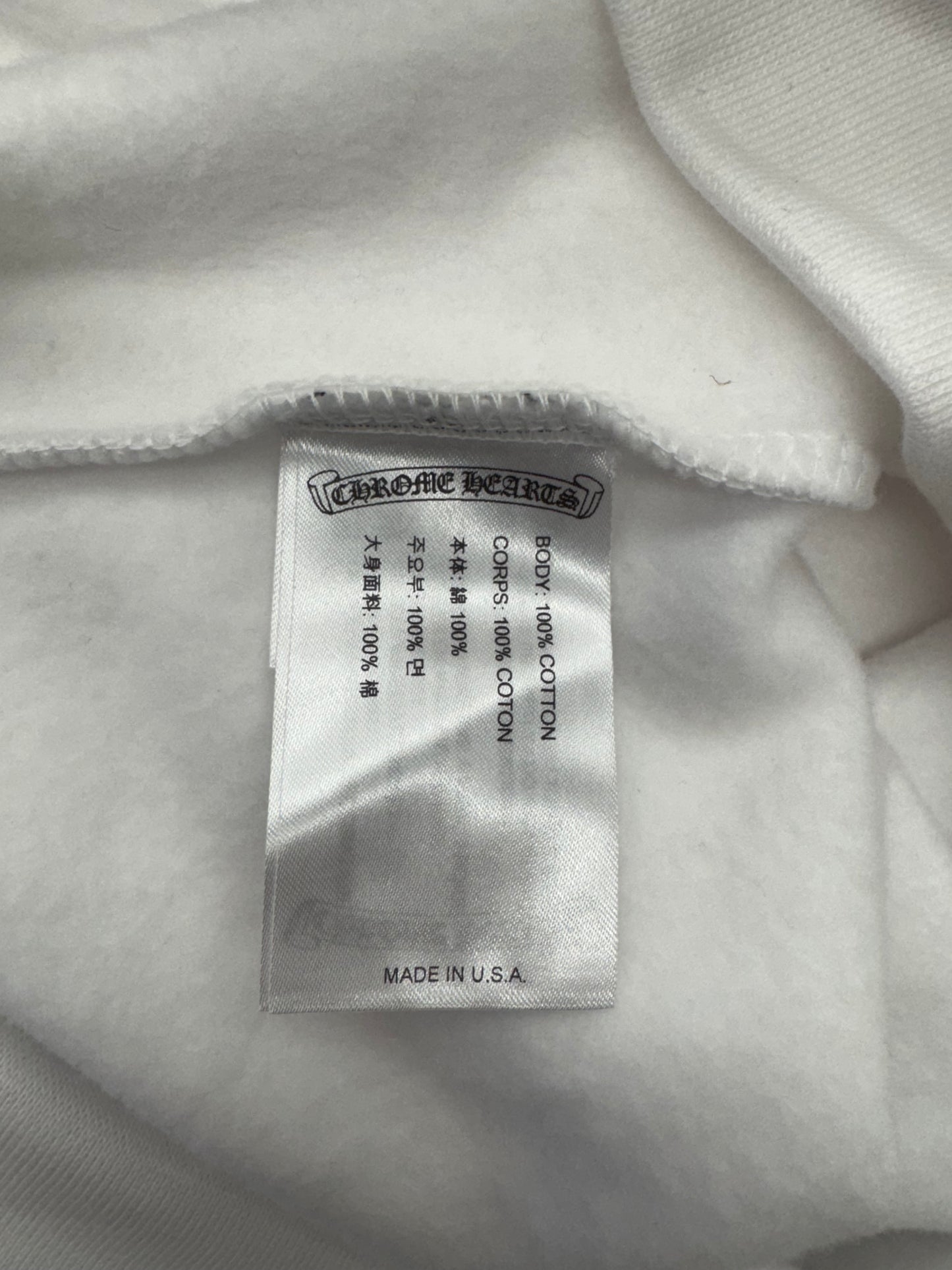 CHROME HEARTS VERTICAL LOGO HOODIE - WHITE