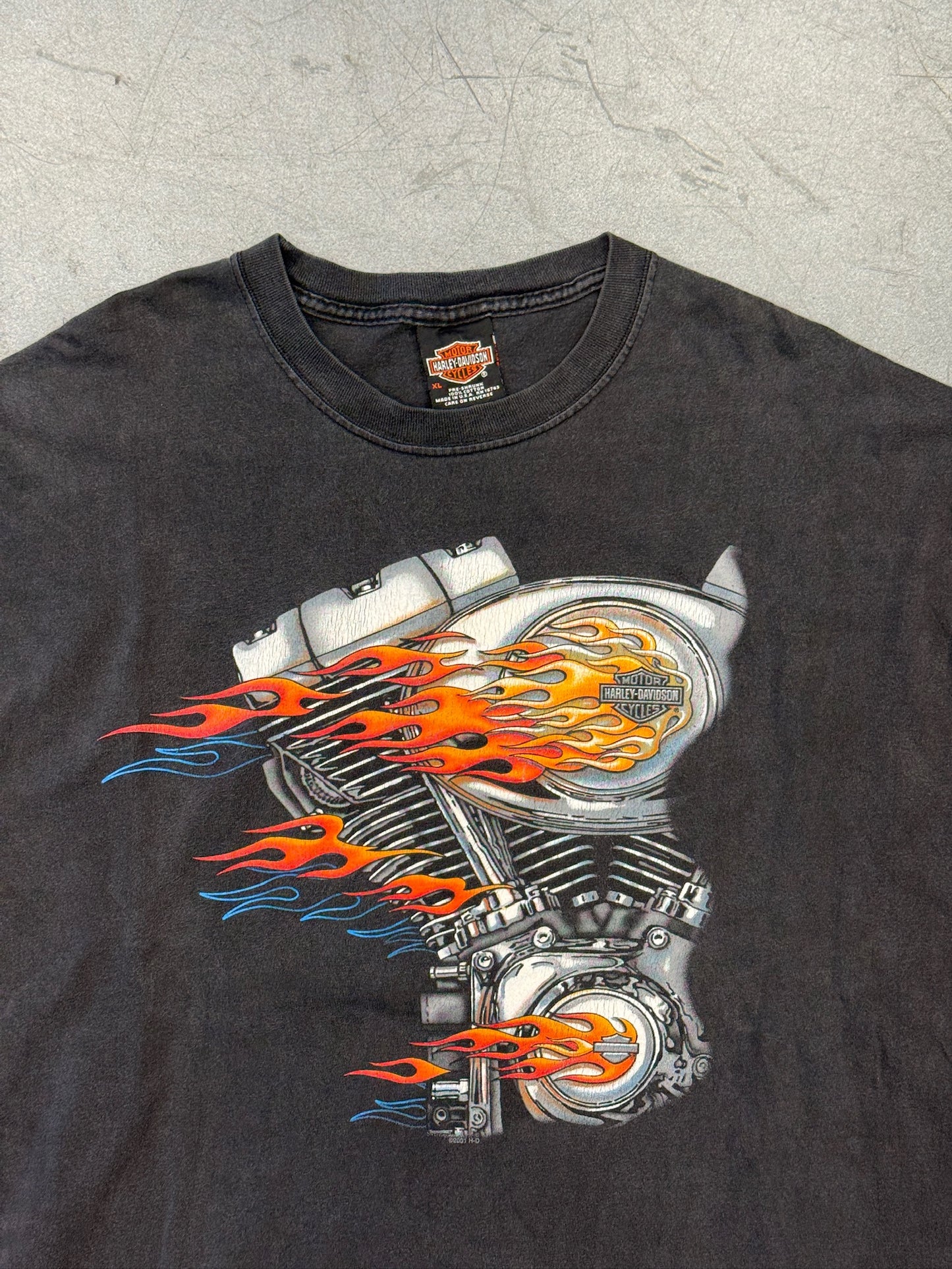 2001 HARLEY-DAVIDSON NASSAU, BAHAMAS LS FLAMES TEE