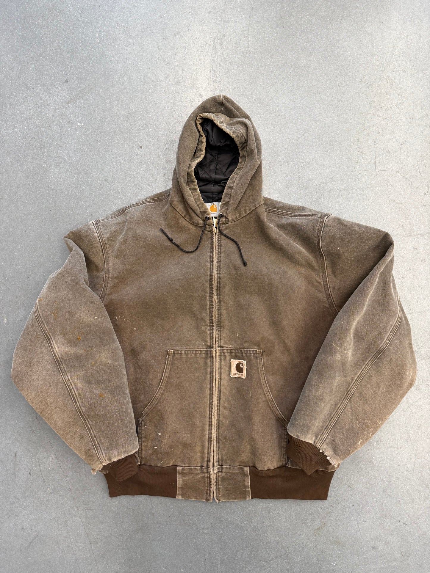 80'S CARHARTT INSULATED CANVAS HOODIE - GREEN (J06CHT 2XL)