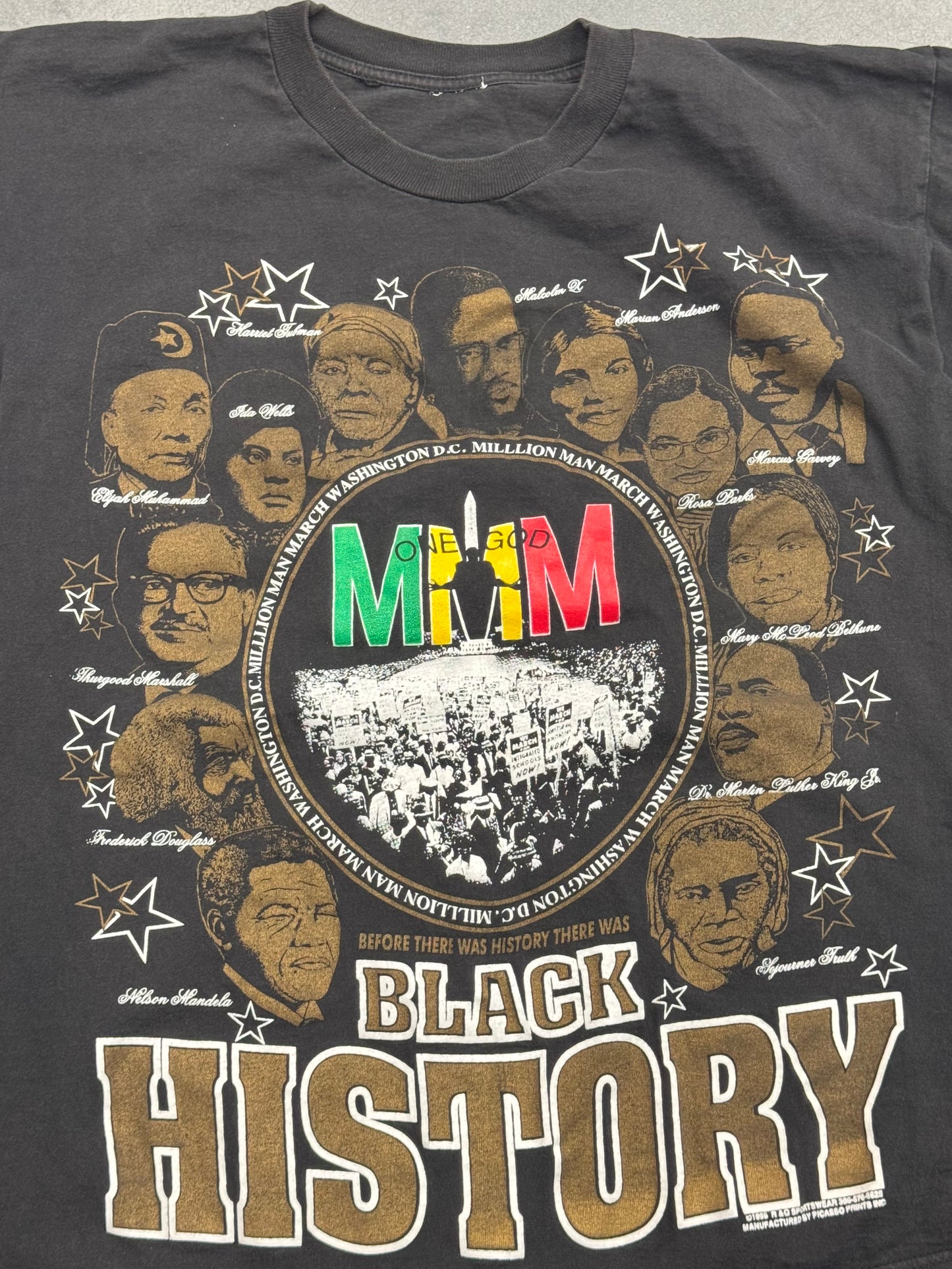 1996 MILLION MAN MARCH WASHINGTON, D.C. BLACK HISTORY TEE (PULLED TAG)