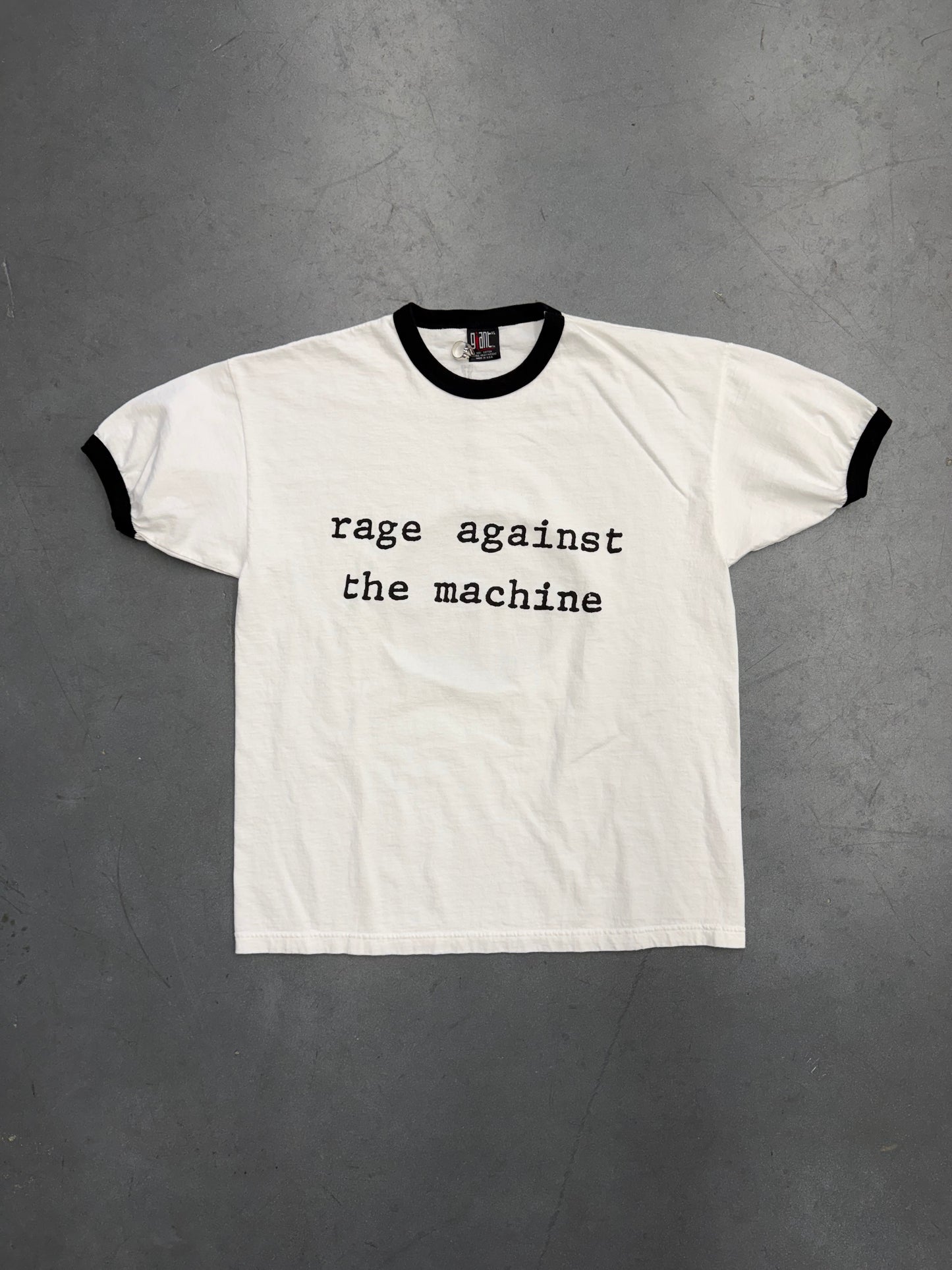 90S RAGE AGAINST THE MACHINE EARTH CAGE RINGER TEE (GIANT TAG)
