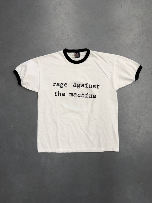 90S RAGE AGAINST THE MACHINE EARTH CAGE RINGER TEE (GIANT TAG)