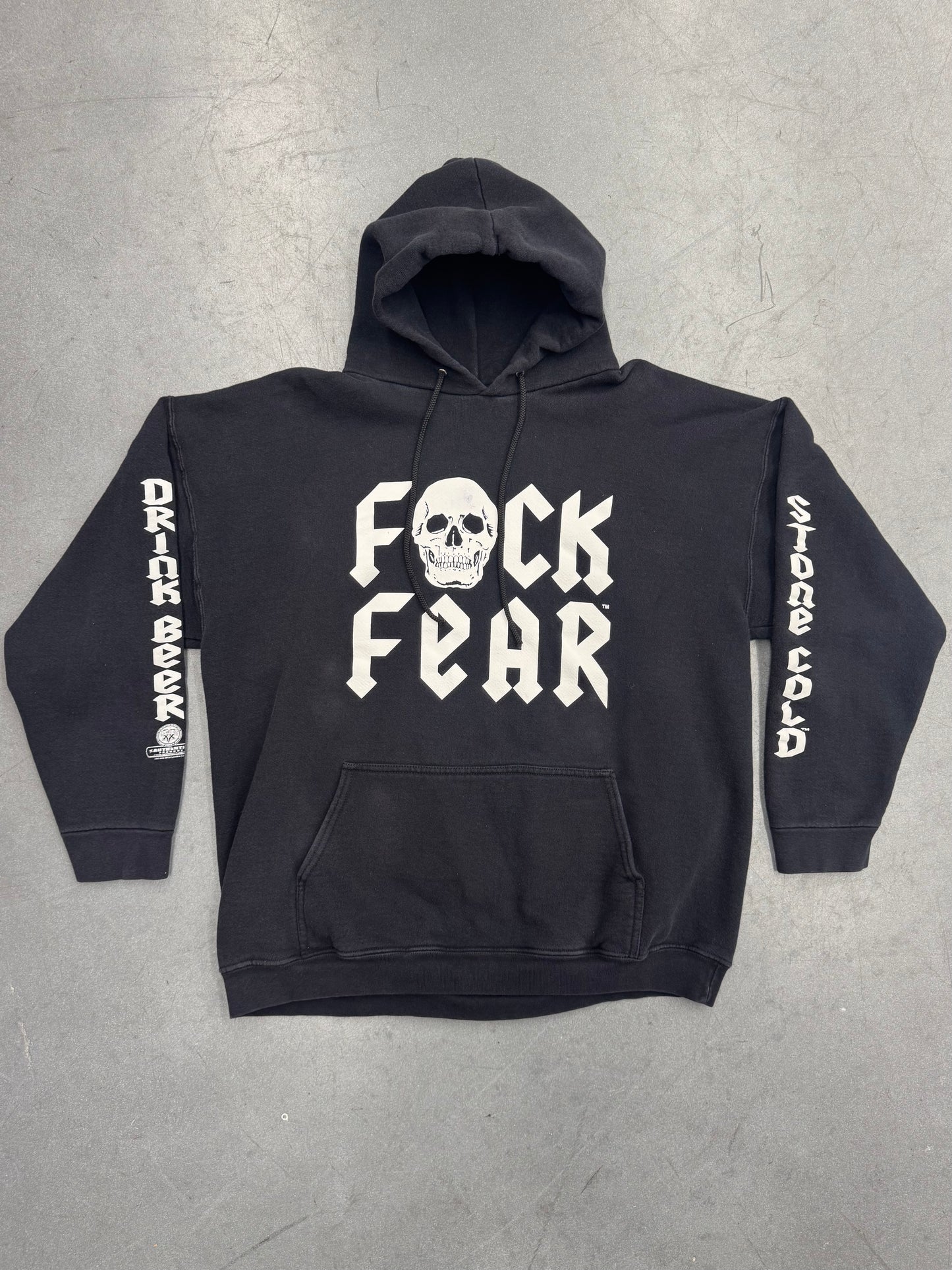 2005 WWE STONE COLD STEVE AUSTIN "FUCK FEAR" PULLOVER HOODIE (AAA TAG)