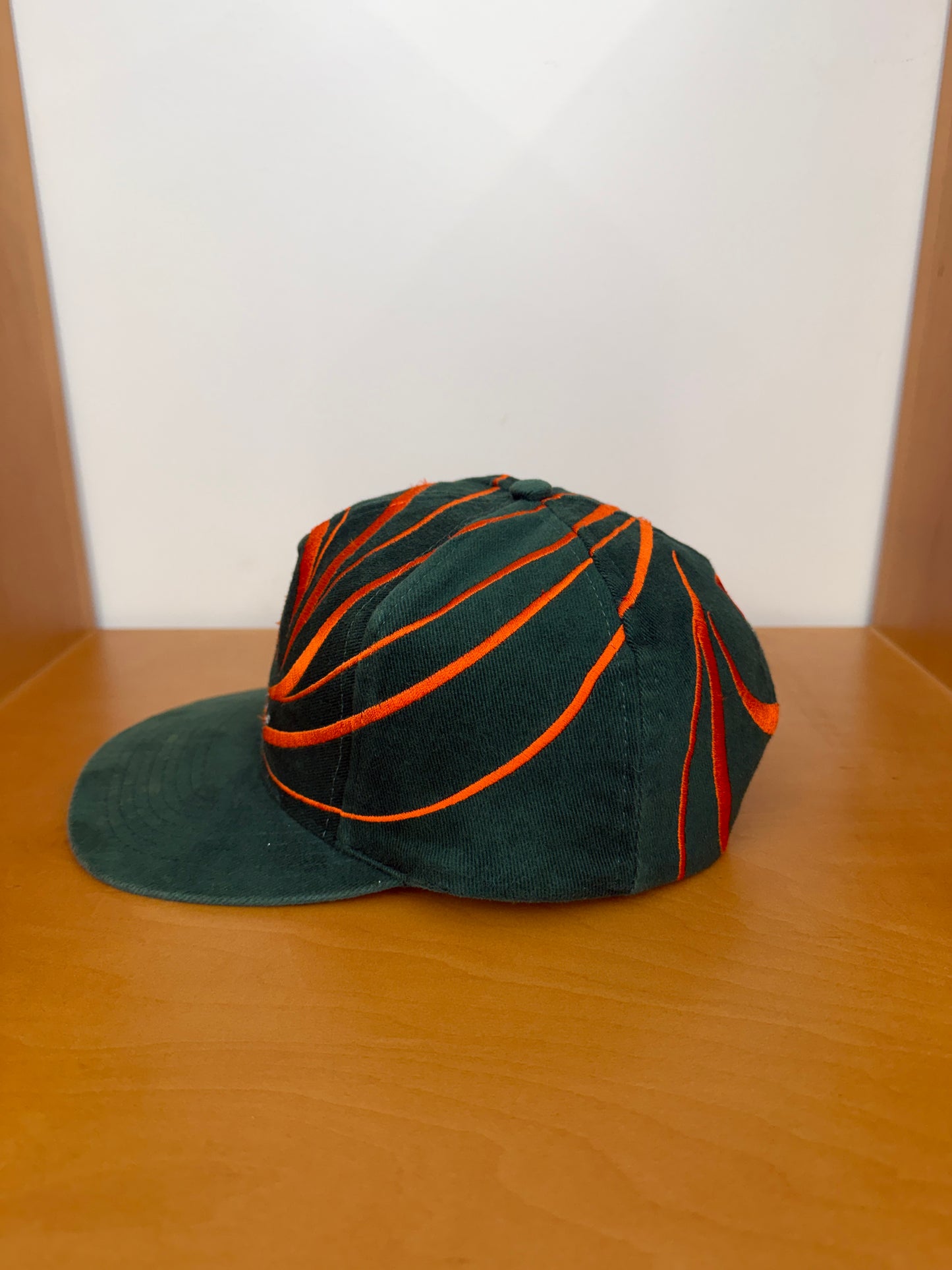 90S UNIVERSITY OF MIAMI DREW PEARSON EMBROIDERED CYCLONE SNAPBACK HAT