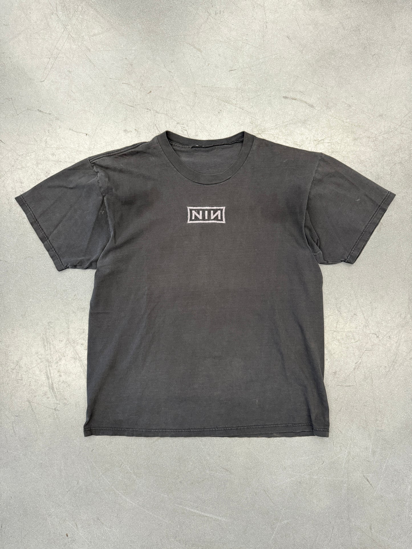 1994 NINE INCH NAILS EMBROIDERED NIN DOWNWARD SPIRAL TEE (PULLED TAG)