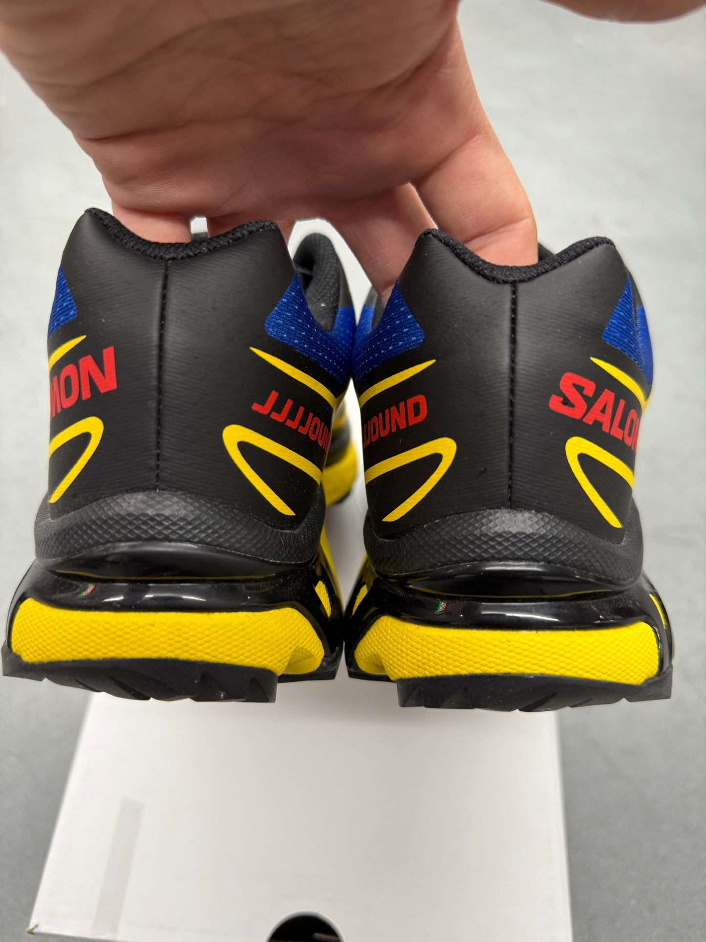 2025 SIZE 8.5 SALOMON XT-6 JJJJOUND NAUTICAL BLUE LEMON (PRE-OWNED WITH BOX)