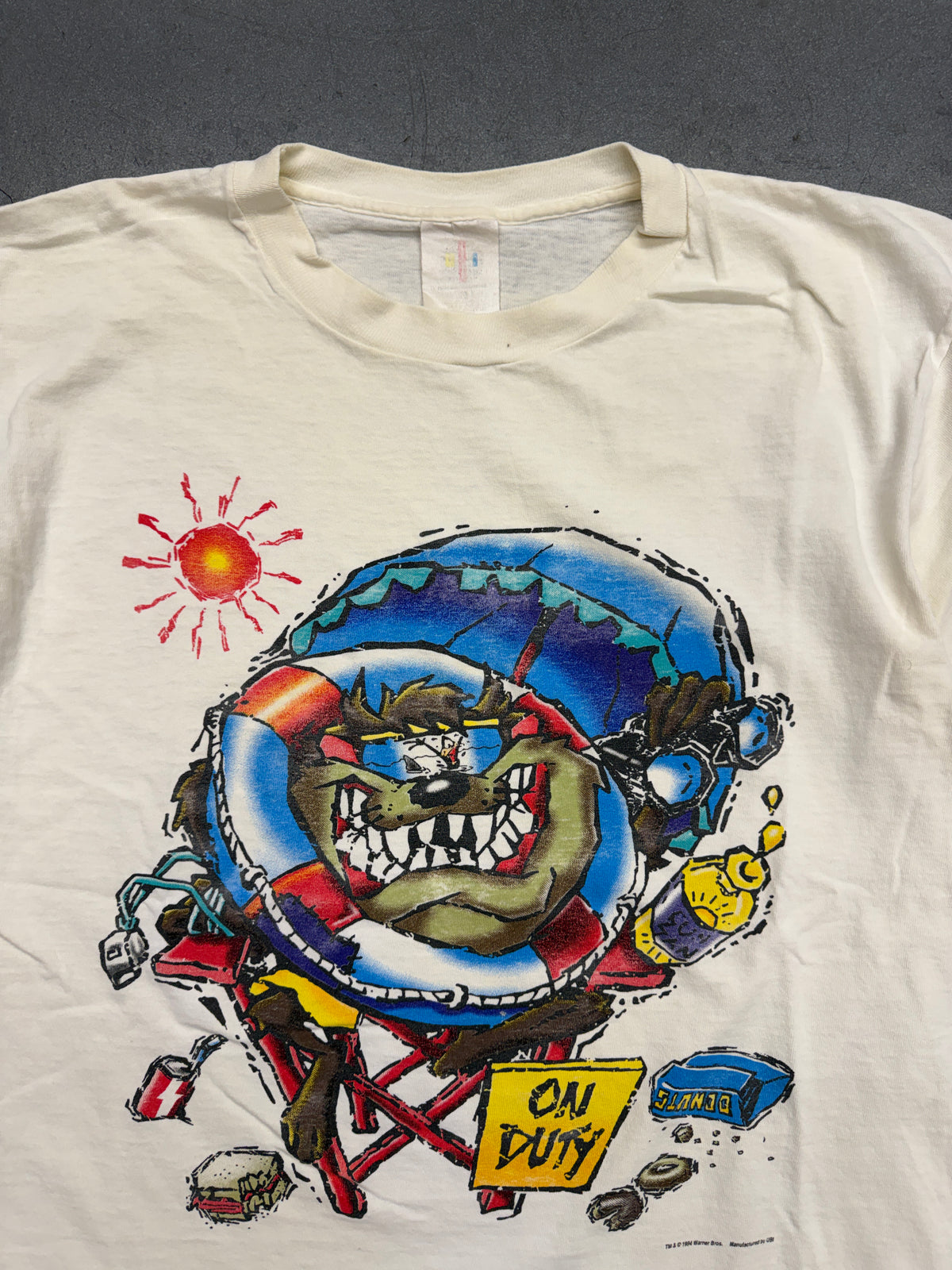 1994 WARNER BROS TAZ LIFEGUARD ON DUTY TEE (FADED TAG)