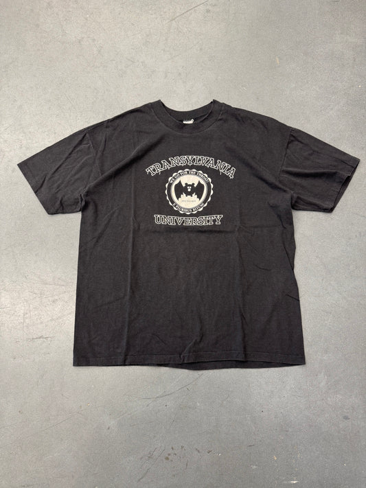 90S TRANSYLVANIA UNIVERSITY "WE GO FOR THE THROAT!" TEE (HALLMARK TAG)