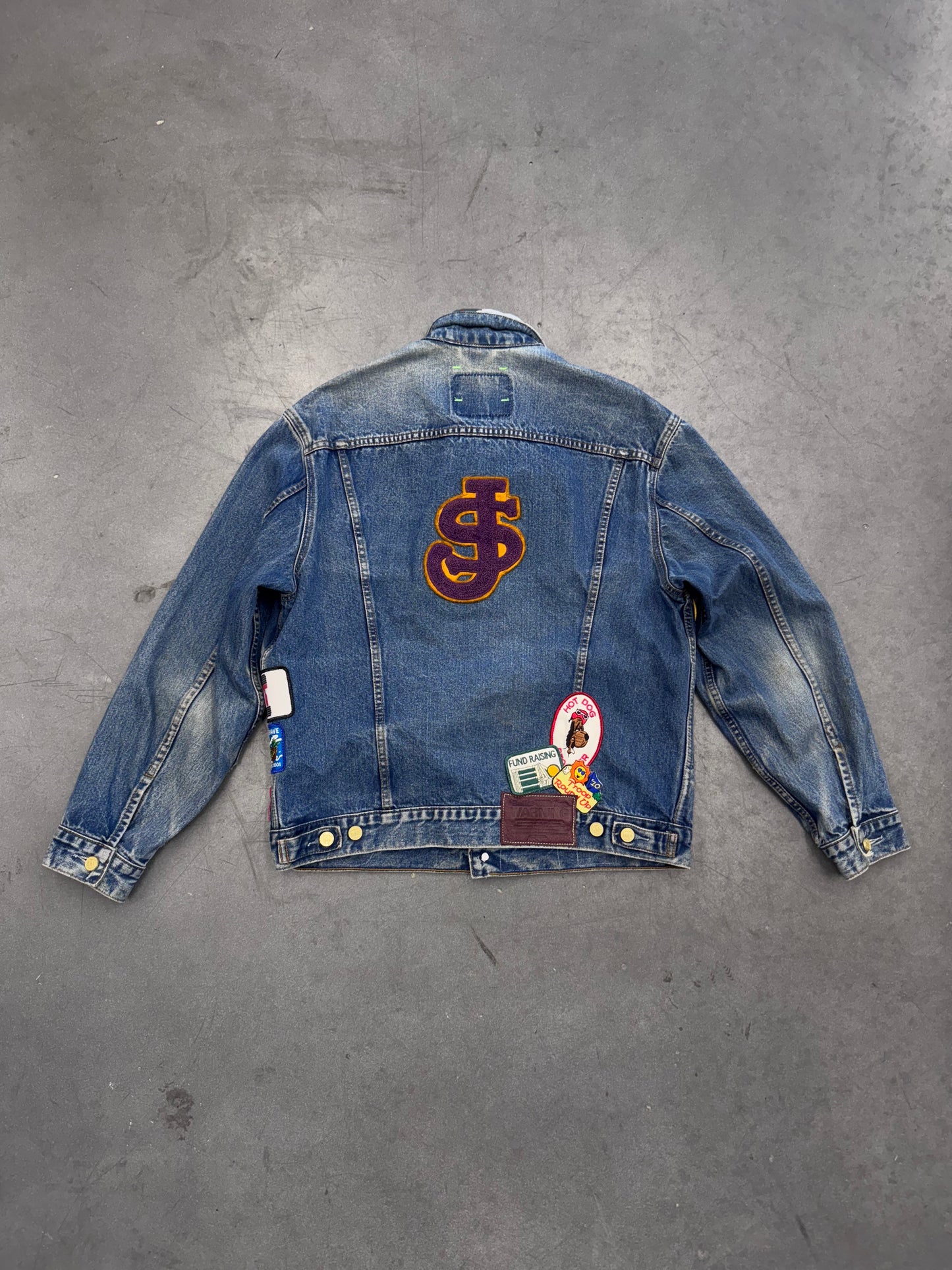 BETTER WITH AGE GENTLEMAN'S PATCHWORK DENIM JACKET - L